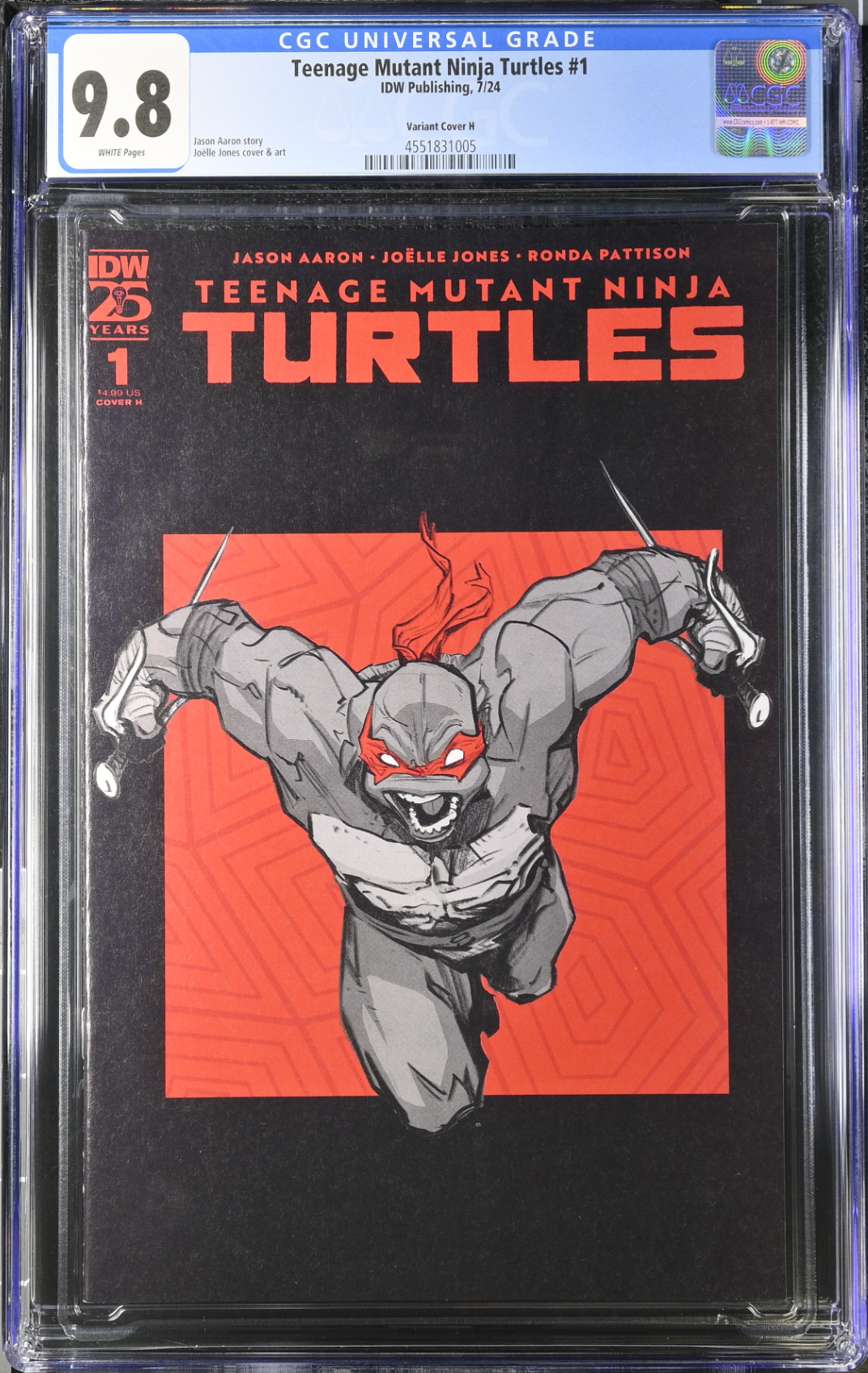 Teenage Mutant Ninja Turtles #1 - Cover H - Jones Variant CGC 9.8