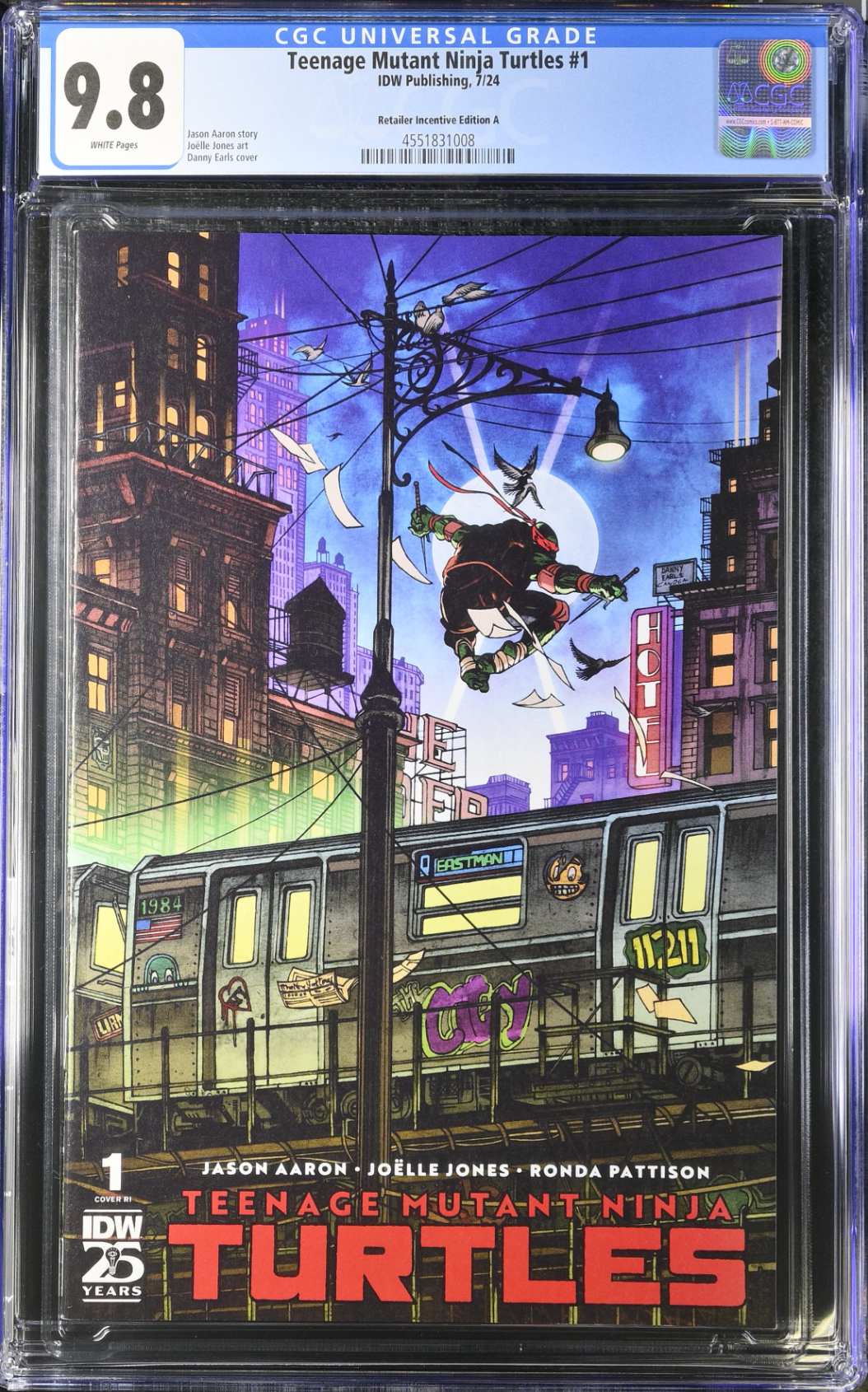 Teenage Mutant Ninja Turtles #1 Earls 1:25 Retailer Incentive Variant CGC 9.8