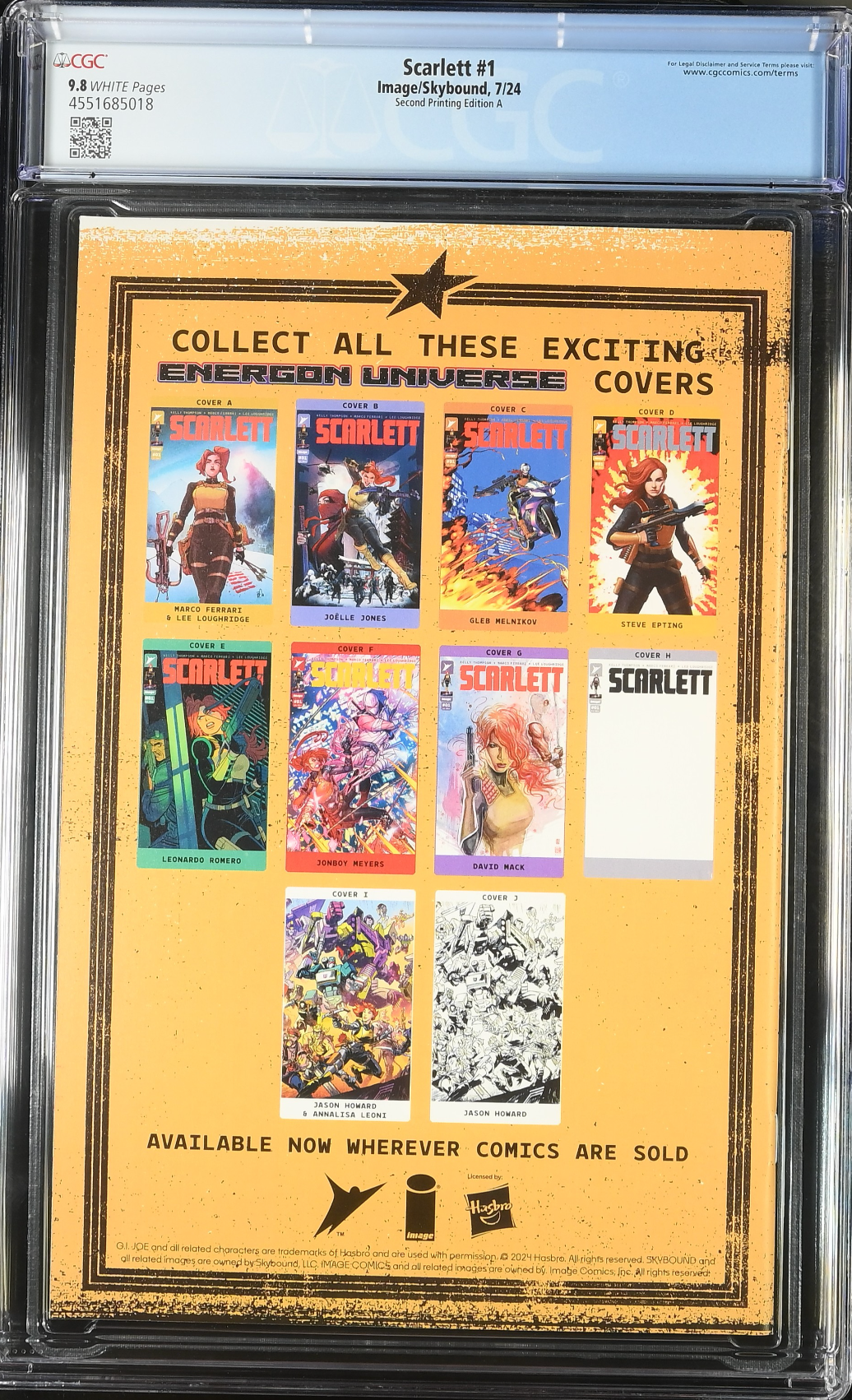 Scarlett #1 Second Printing CGC 9.8