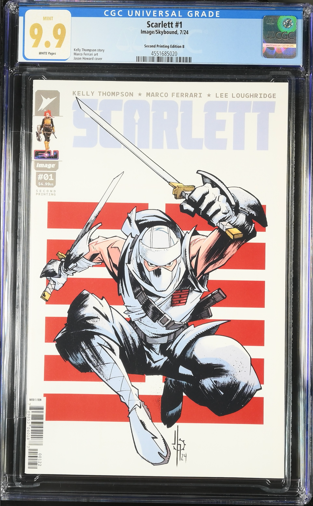 Scarlett #1 Second Printing Cover B Johnson Variant CGC 9.9