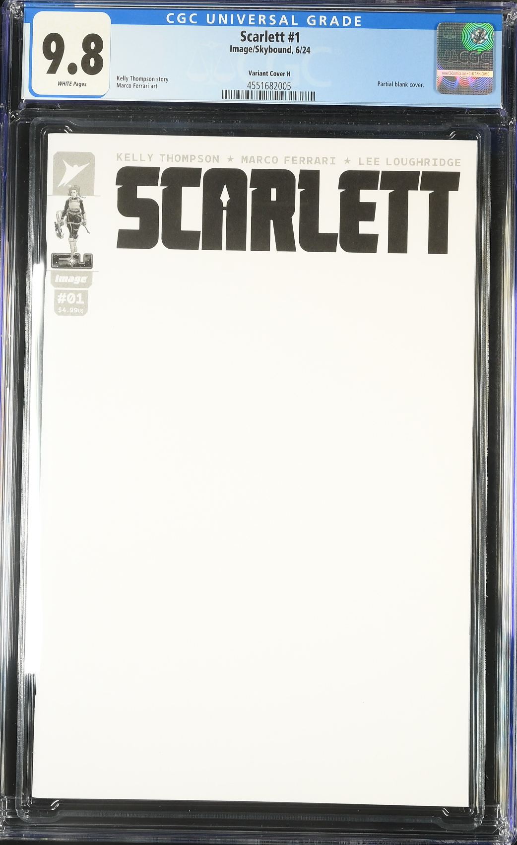 Scarlett #1 - Cover H - Blank Sketch Variant CGC 9.8