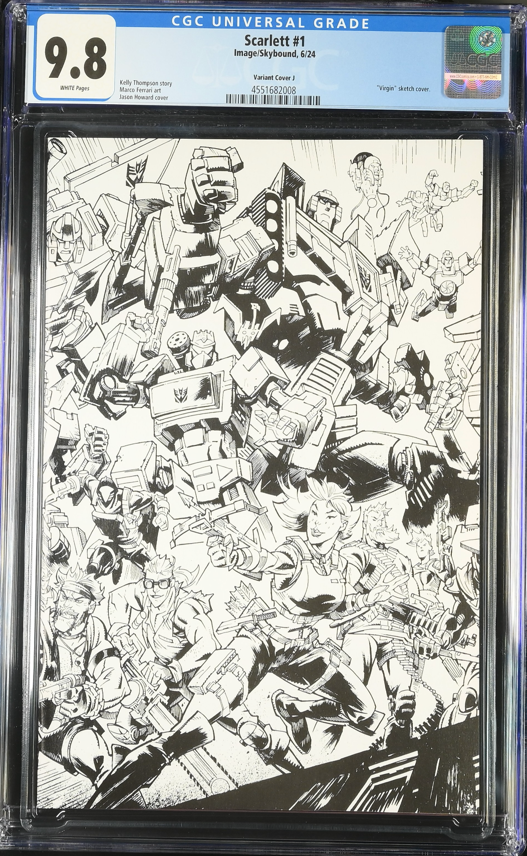 Scarlett #1 - Cover J - Howard Energon Universe Anniversary B/W Connecting Cover Variant CGC 9.8