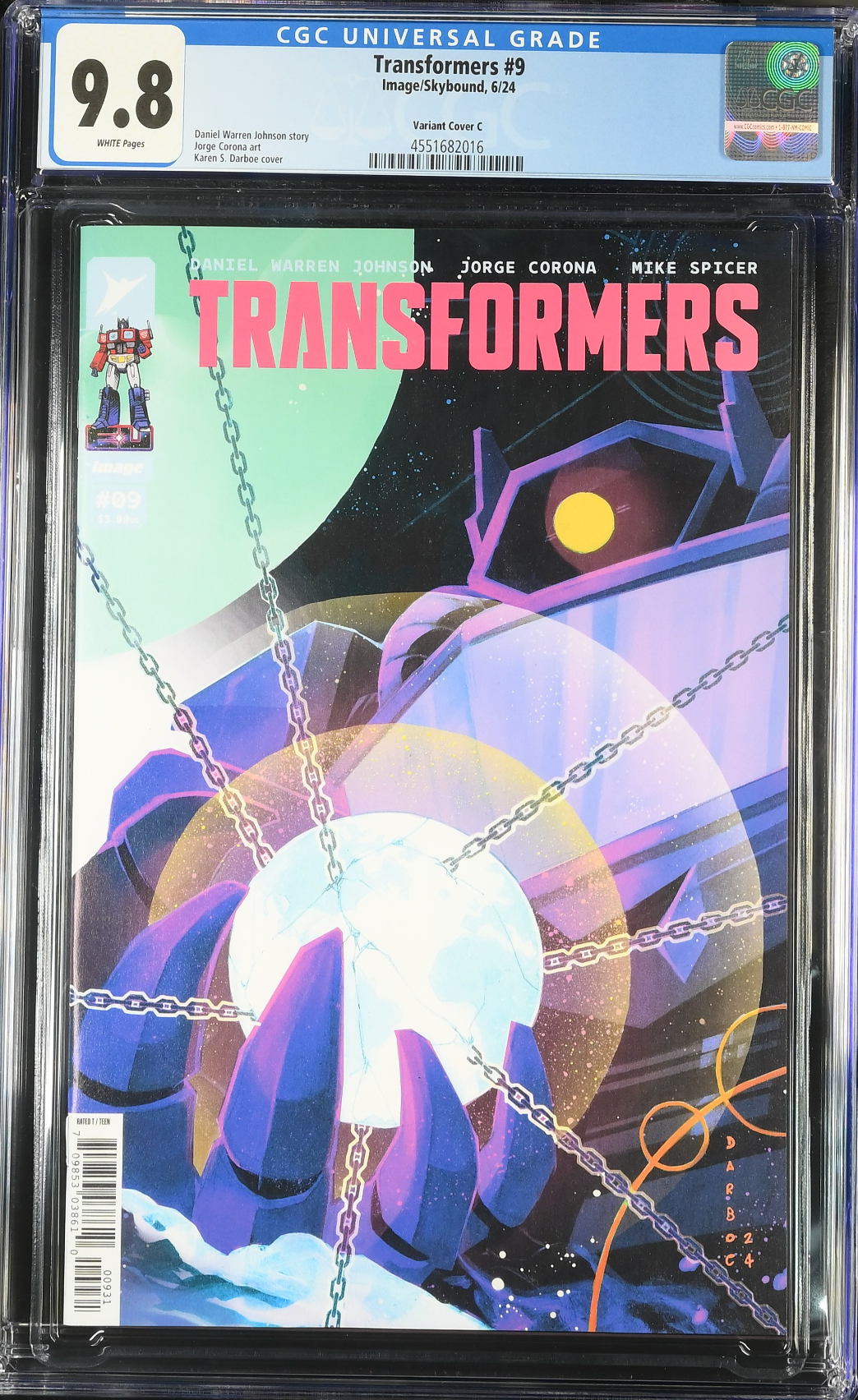 Transformers #9 Darboe 1:10 Retailer Incentive Variant CGC 9.8