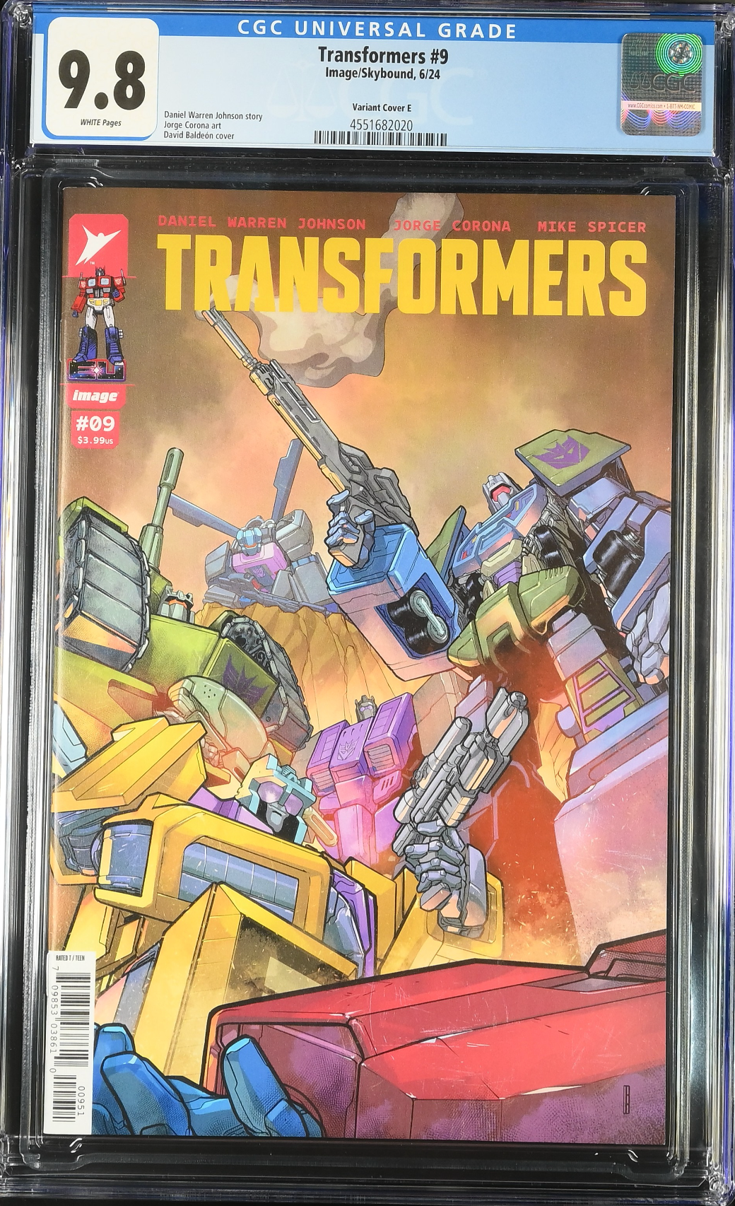 Transformers #9 Baldeon 1:50 Retailer Incentive Variant CGC 9.8