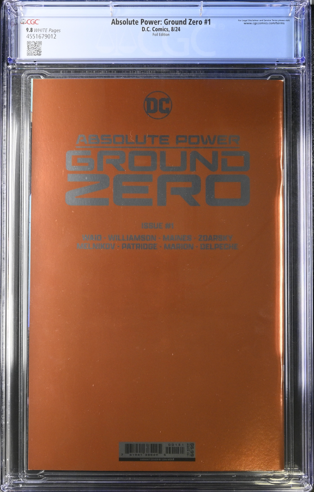 Absolute Power: Ground Zero #1 Mora Foil Variant CGC 9.8