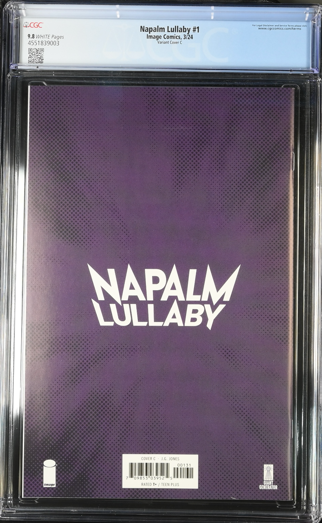 Napalm Lullaby #1 Jones 1:5 Retailer Incentive Variant CGC 9.8