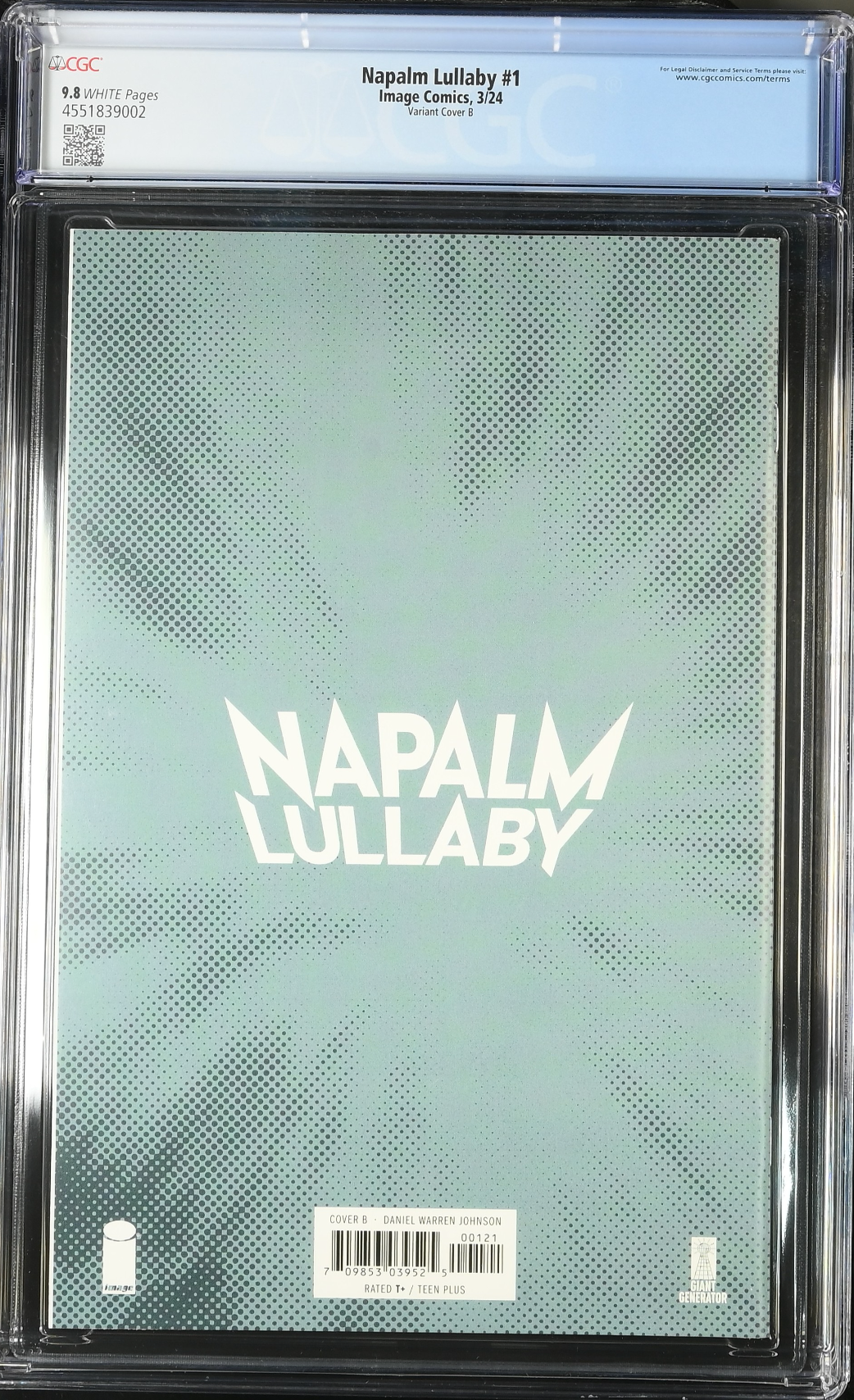 Napalm Lullaby #1 Johnson Variant CGC 9.8