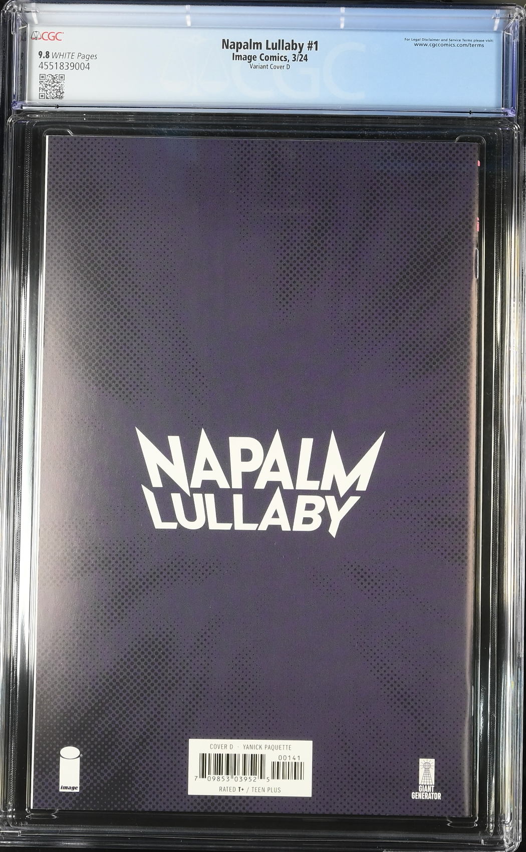 Napalm Lullaby #1 Paquette 1:10 Retailer Incentive Variant CGC 9.8