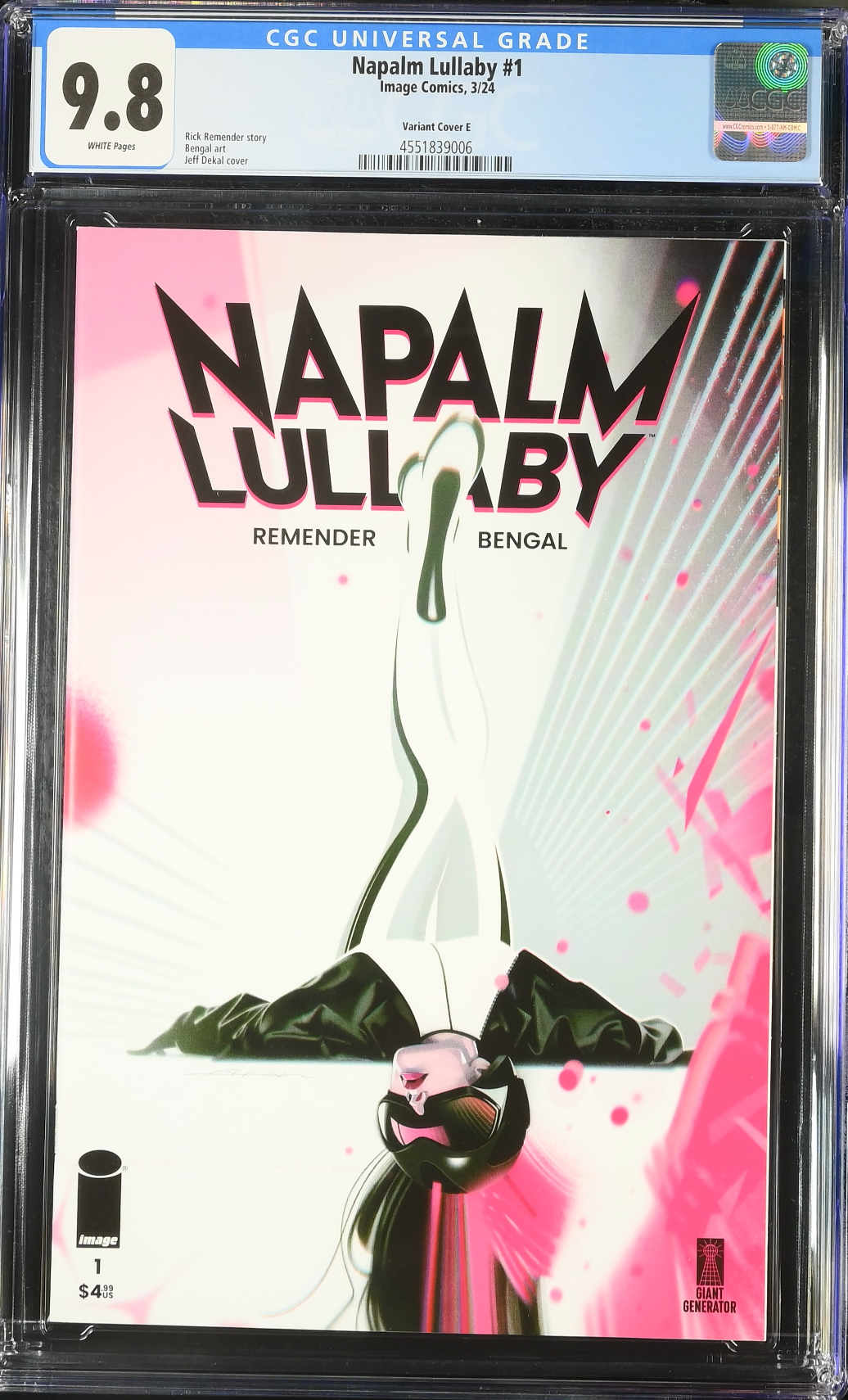 Napalm Lullaby #1 Dekal 1:20 Retailer Incentive Variant CGC 9.8