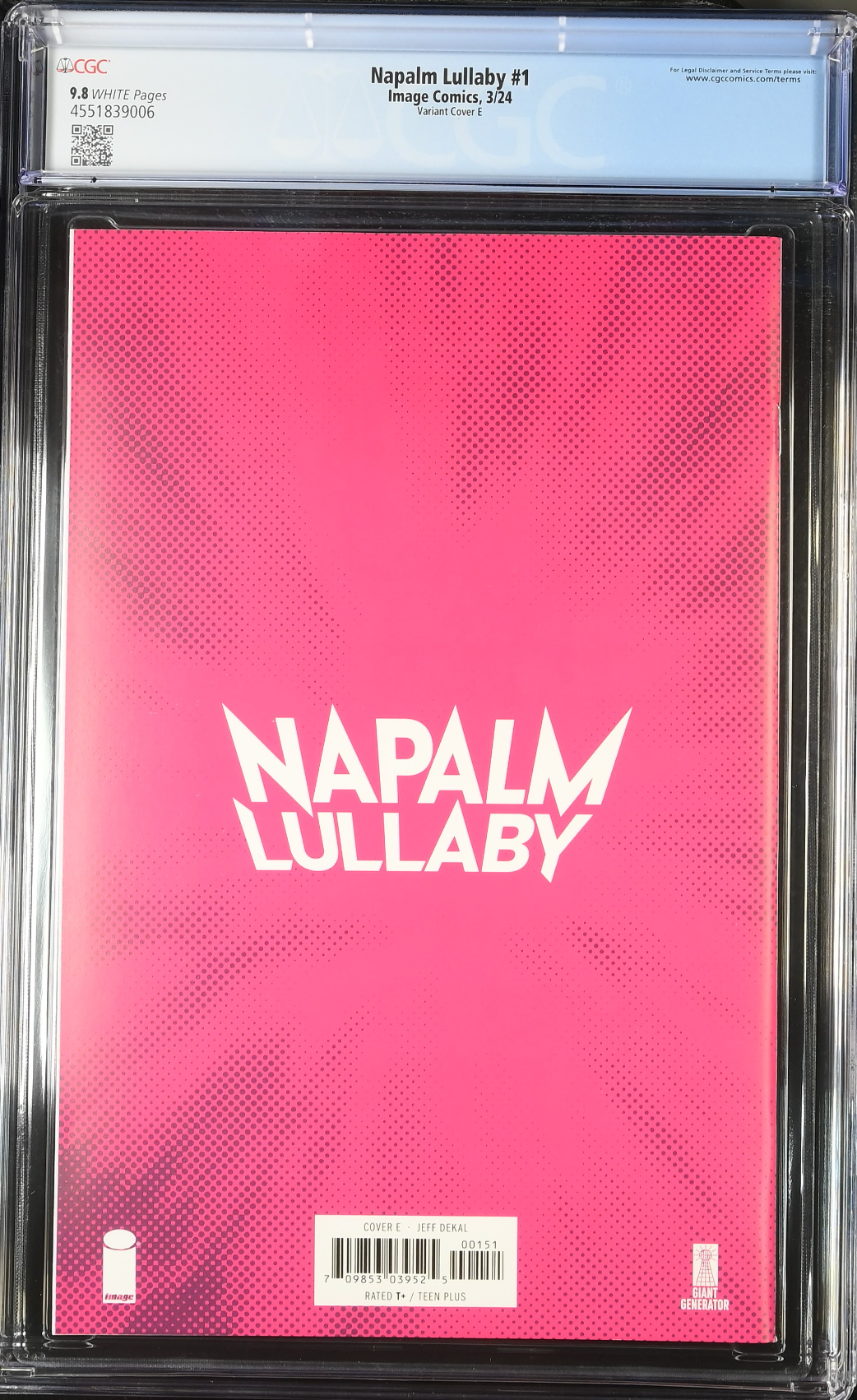 Napalm Lullaby #1 Dekal 1:20 Retailer Incentive Variant CGC 9.8