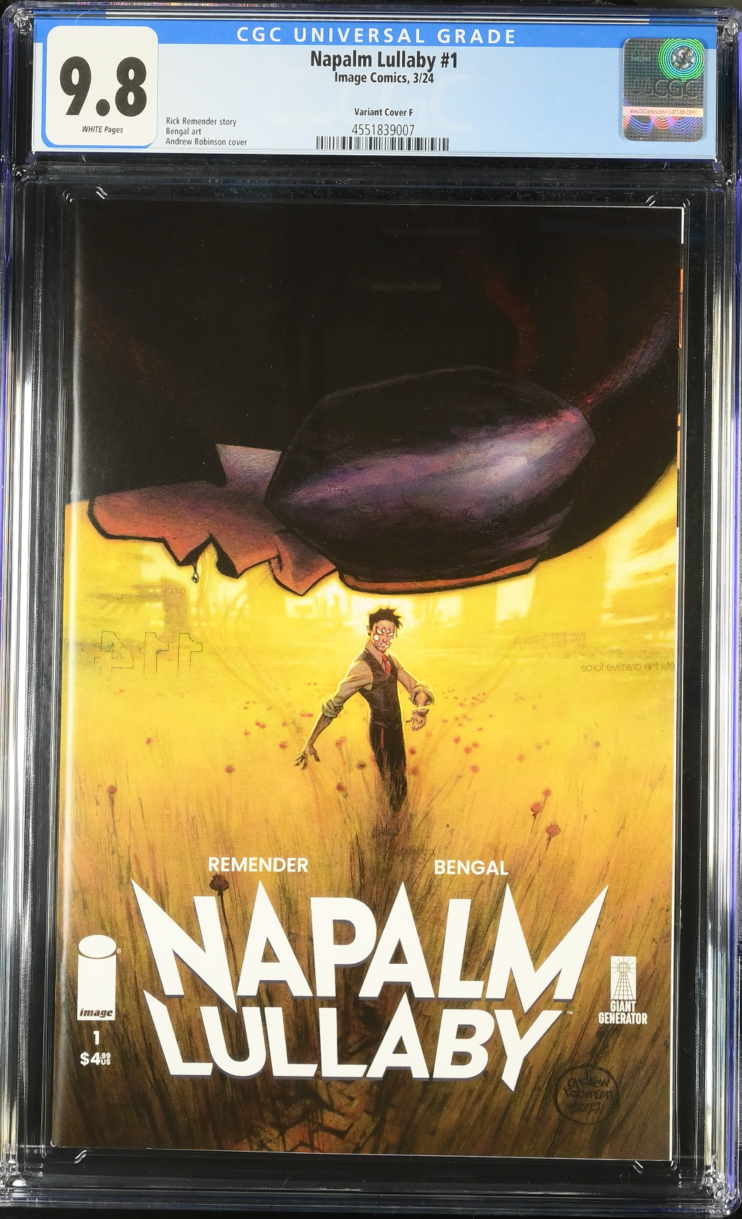 Napalm Lullaby #1 Robinson 1:30 Retailer Incentive Variant CGC 9.8