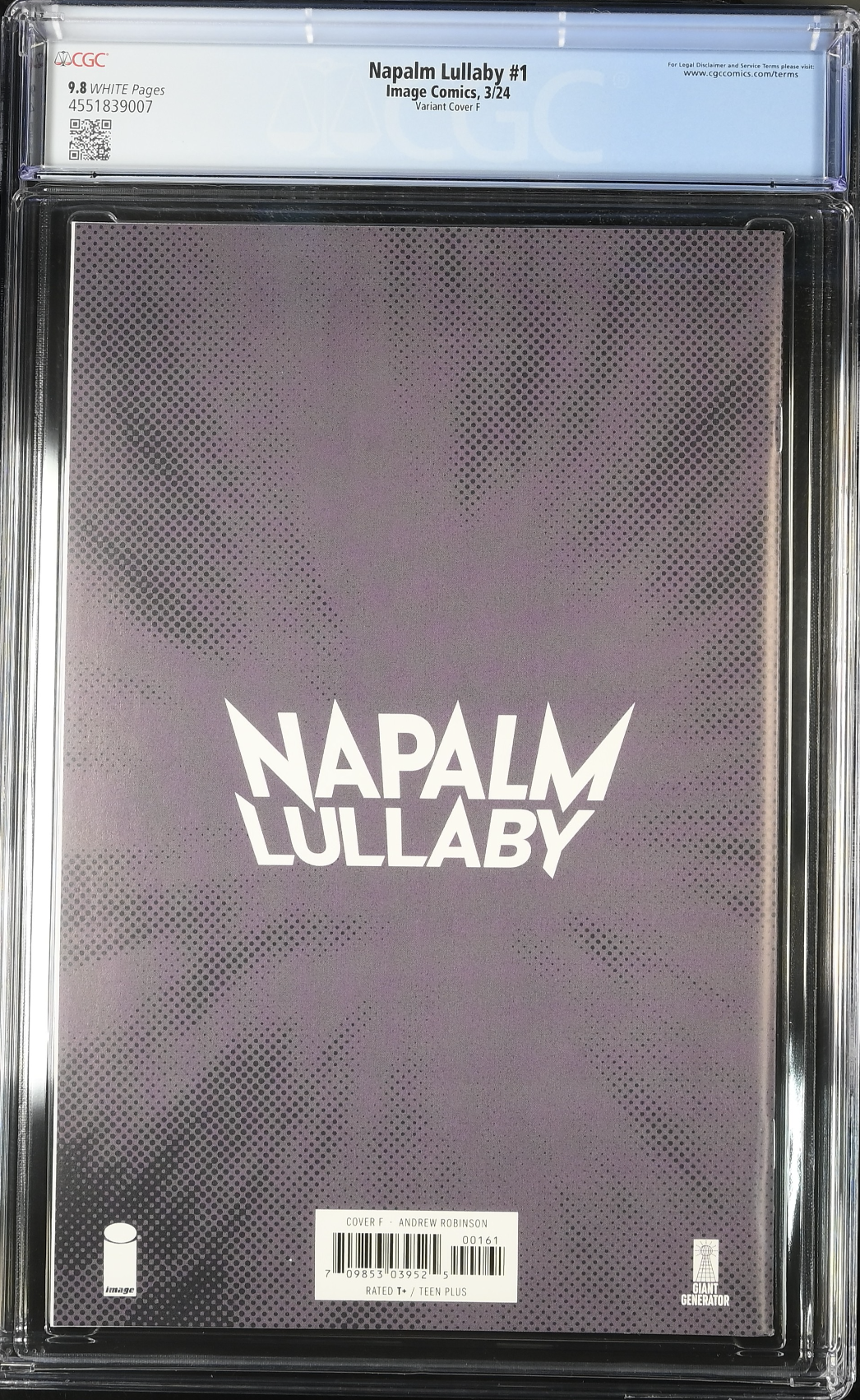 Napalm Lullaby #1 Robinson 1:30 Retailer Incentive Variant CGC 9.8