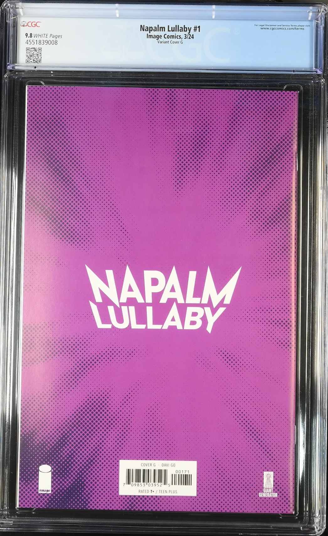 Napalm Lullaby #1 Go 1:40 Retailer Incentive Variant CGC 9.8