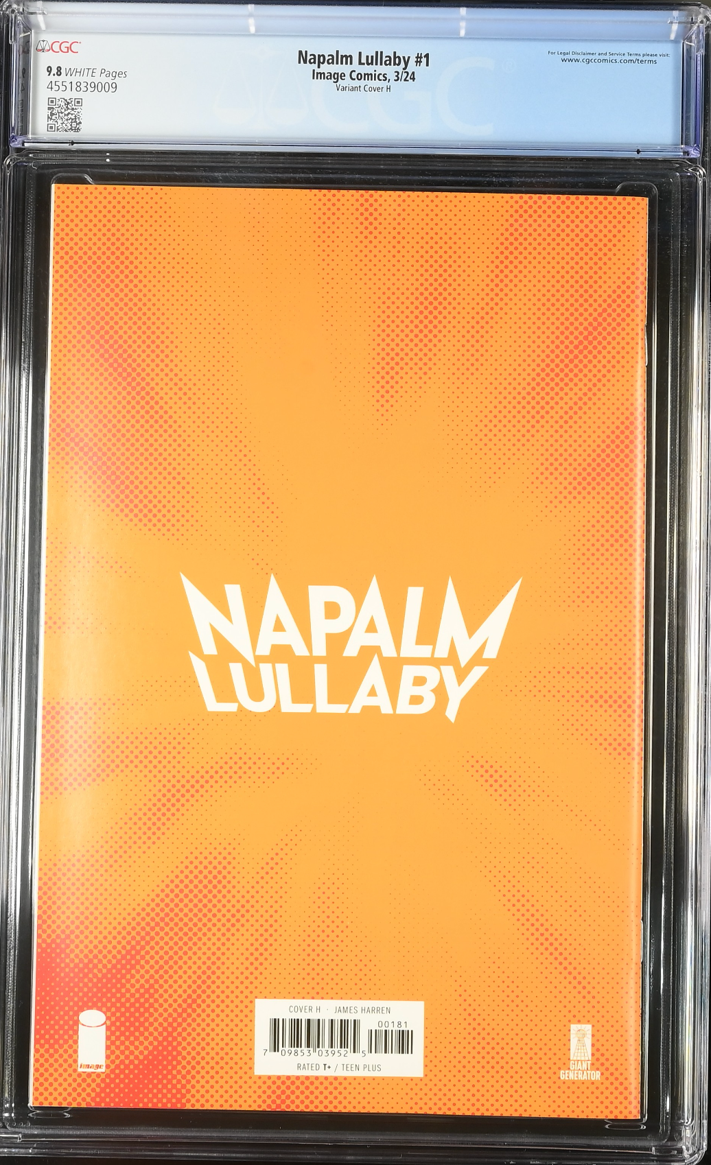 Napalm Lullaby #1 Harren 1:50 Retailer Incentive Variant CGC 9.8