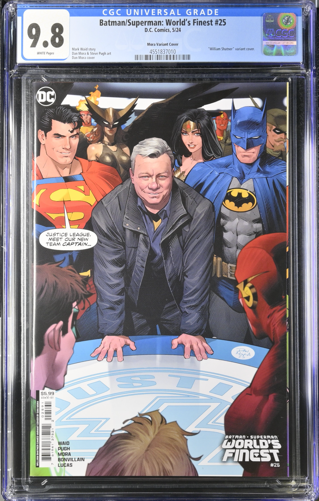 Batman/Superman: World's Finest #25 - Cover G - Mora William Shatner Variant CGC 9.8