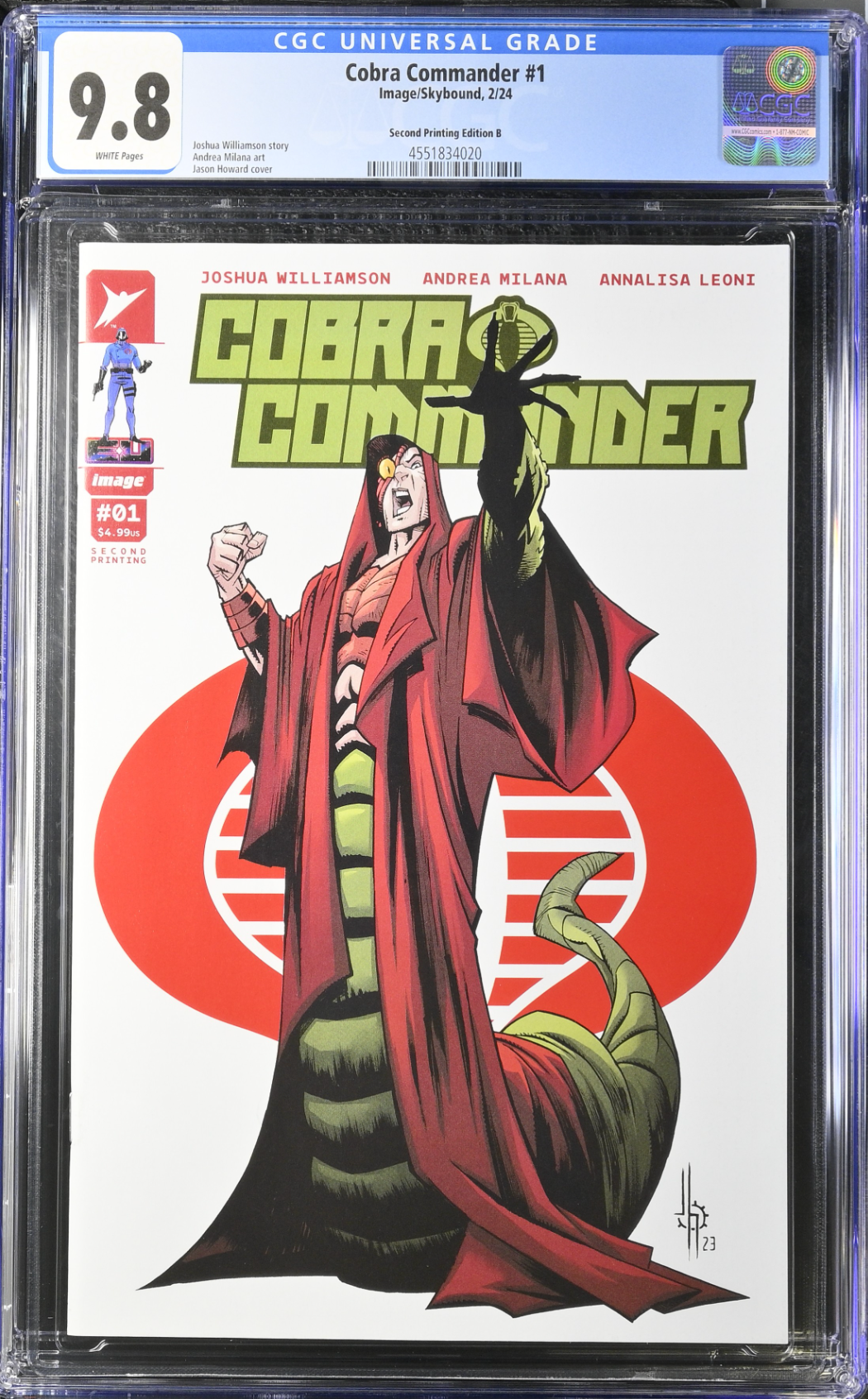 Cobra Commander #1 Second Printing Howard Variant B CGC 9.8