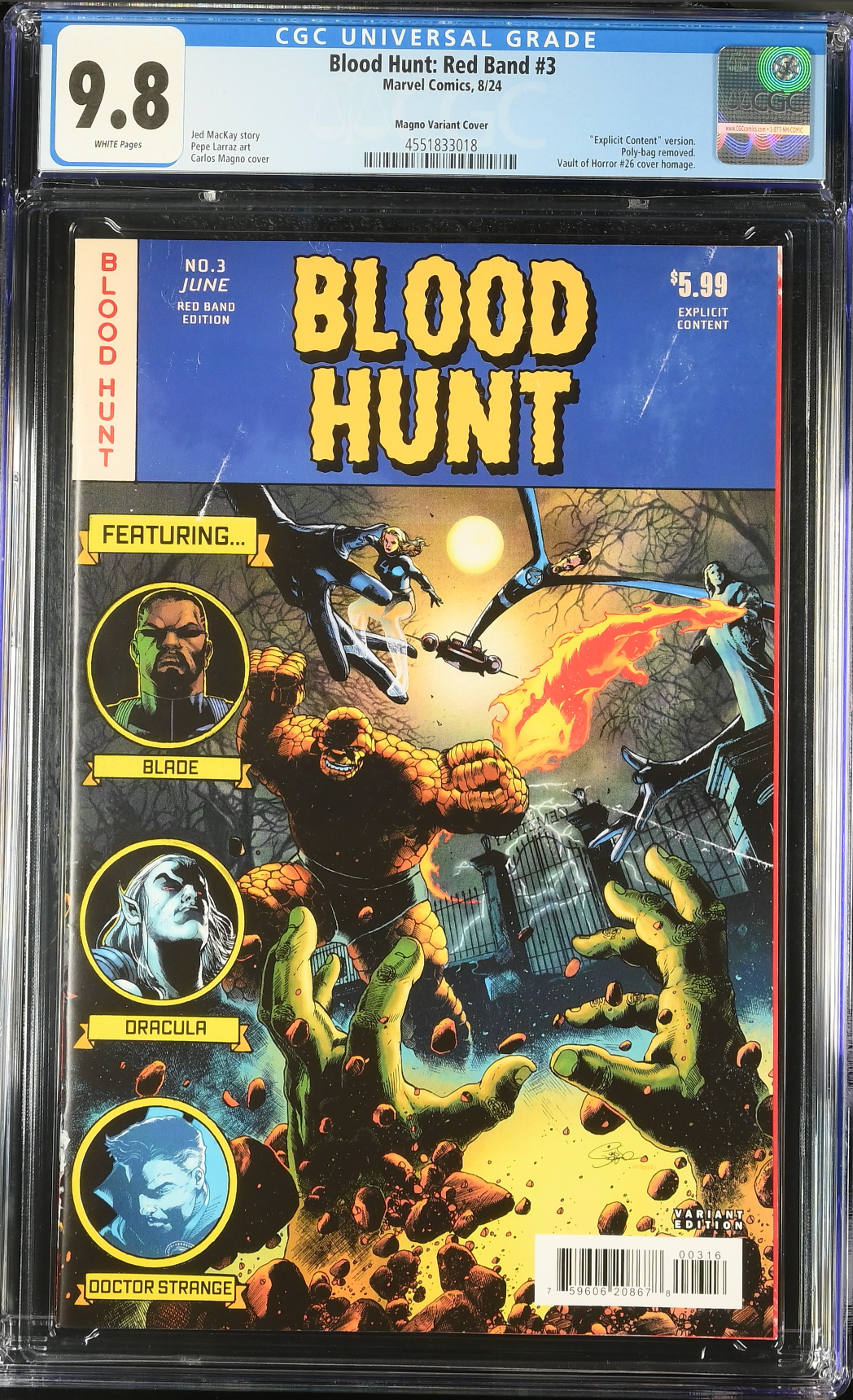 Blood Hunt: Red Band Edition #3 Magno 1:25 Bloody Hiomage Retailer Incentive Variant CGC 9.8