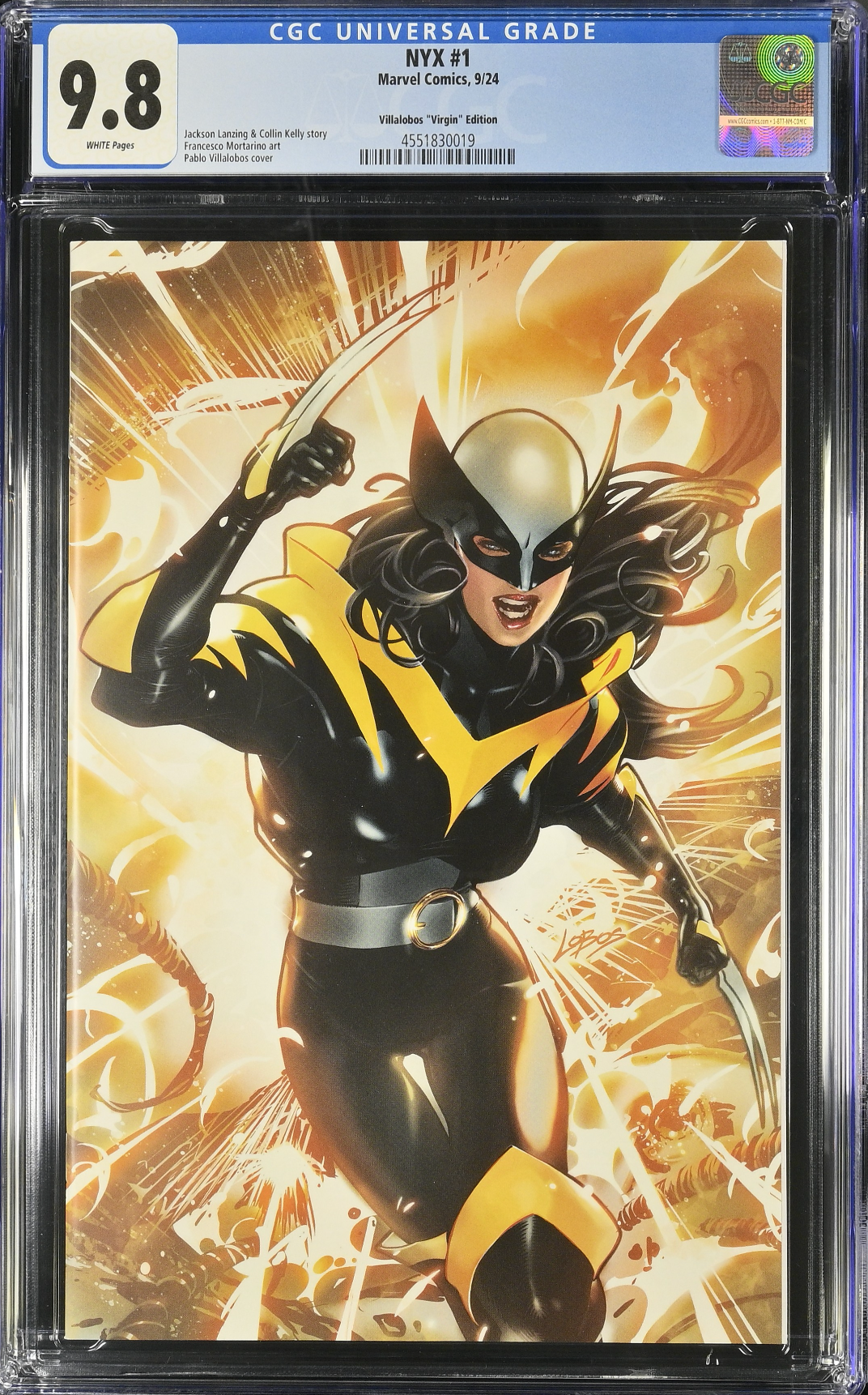 NYX #1 Villalobos 1:50 Virgin Retailer Incentive Variant CGC 9.8