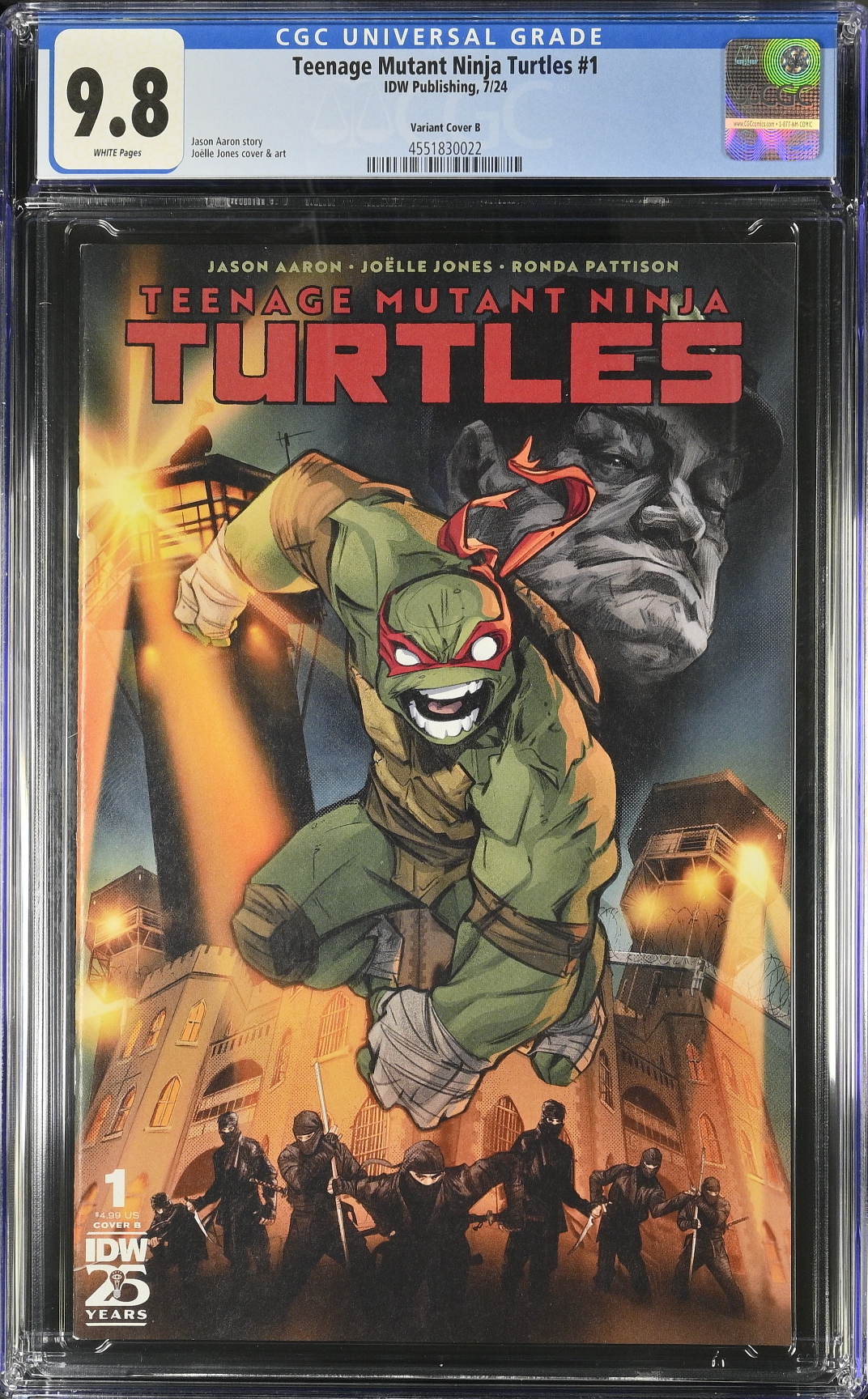 Teenage Mutant Ninja Turtles #1 - Cover B - Jones Variant CGC 9.8