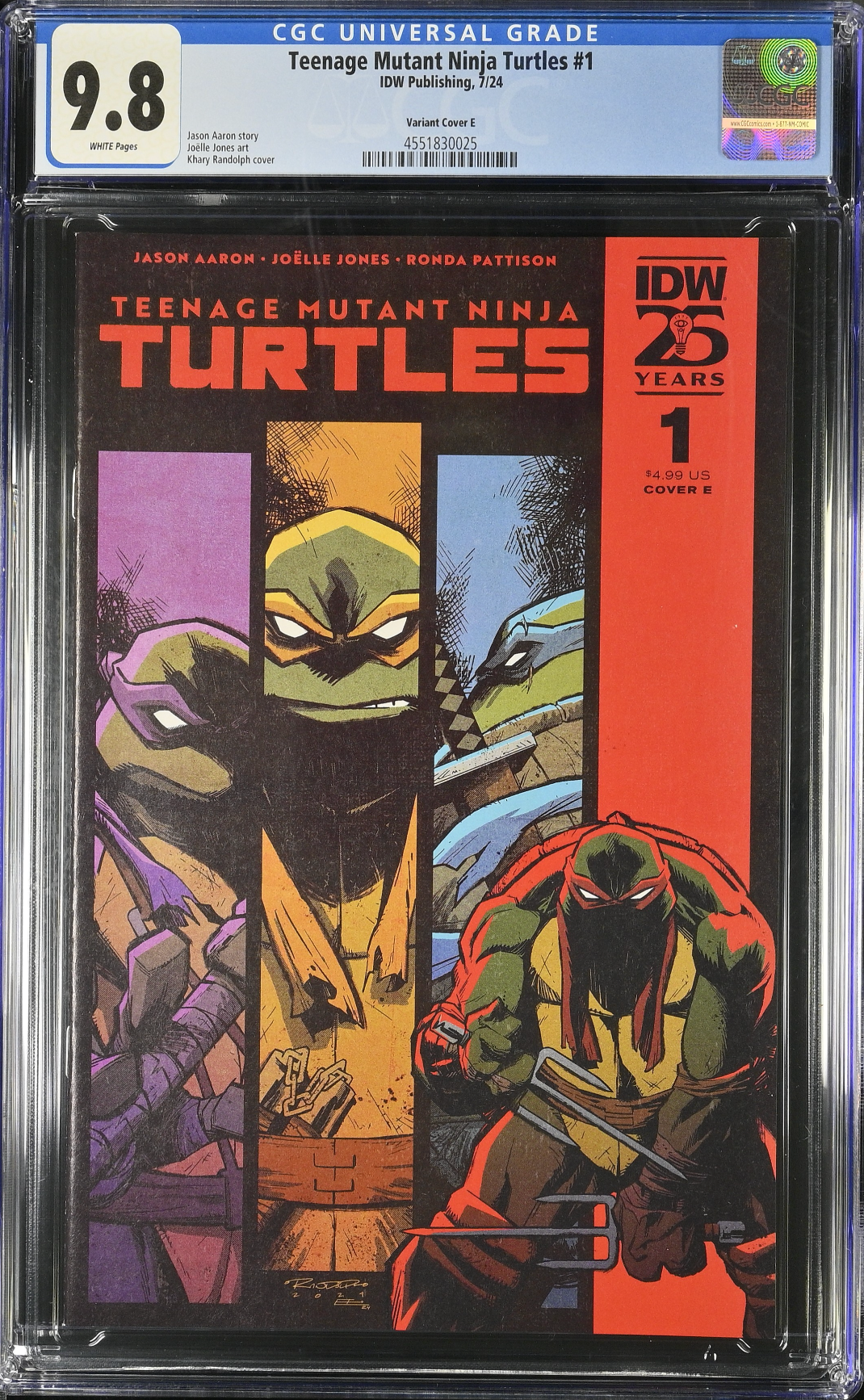 Teenage Mutant Ninja Turtles #1 - Cover E - Randolph Variant CGC 9.8