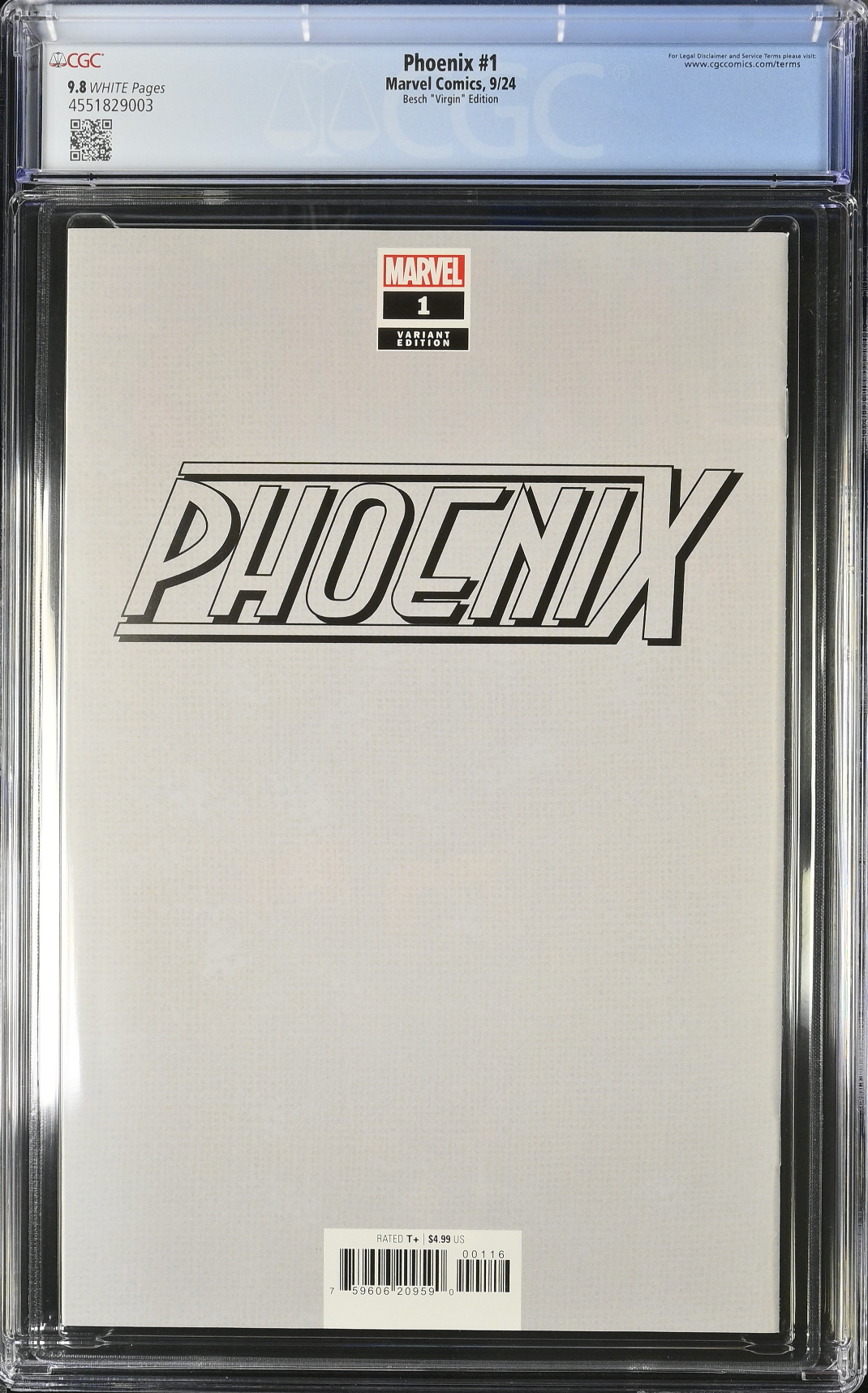 Phoenix #1 Besch 1:50 Virgin Retailer Incentive Variant CGC 9.8