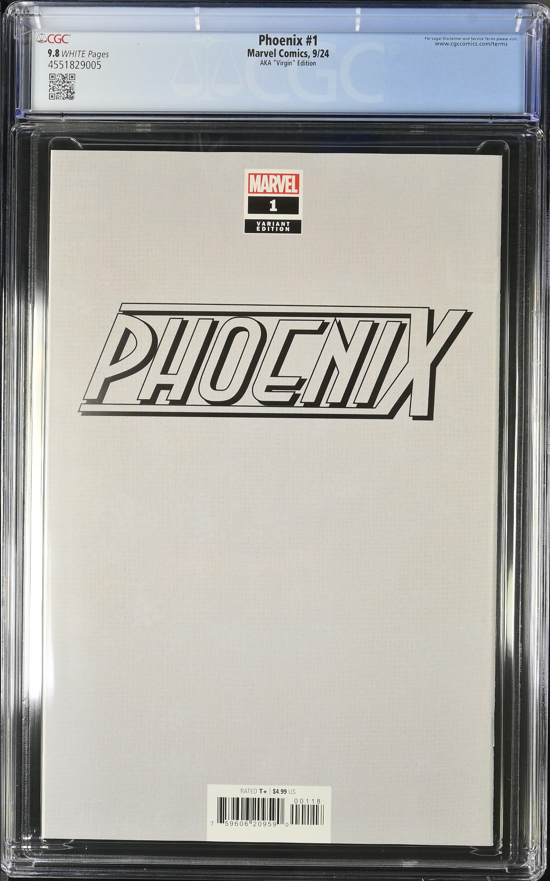 Phoenix #1 Aka 1:100 Virgin Retailer Incentive Variant CGC 9.8