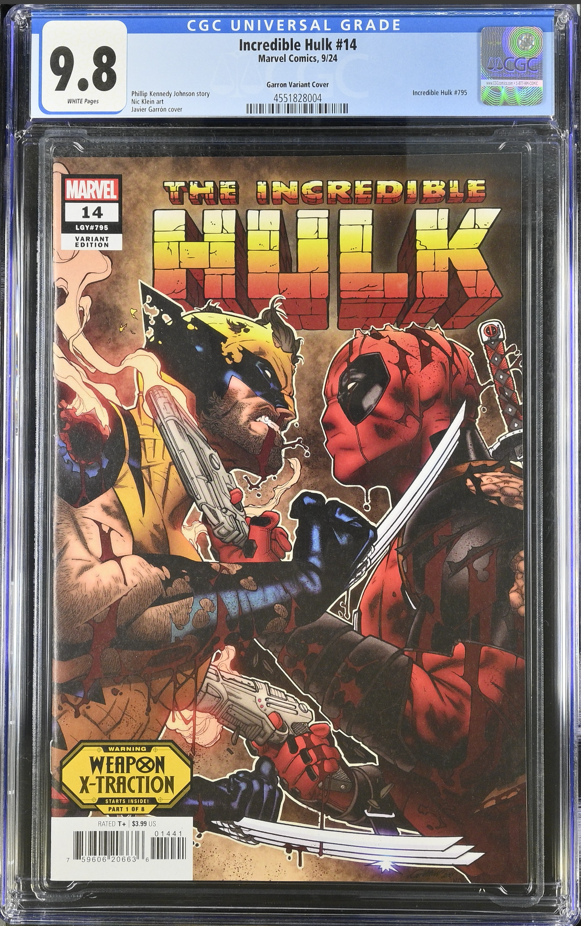 The Incredible Hulk #14 Garron Weapon X-Traction Teaser Variant CGC 9.8