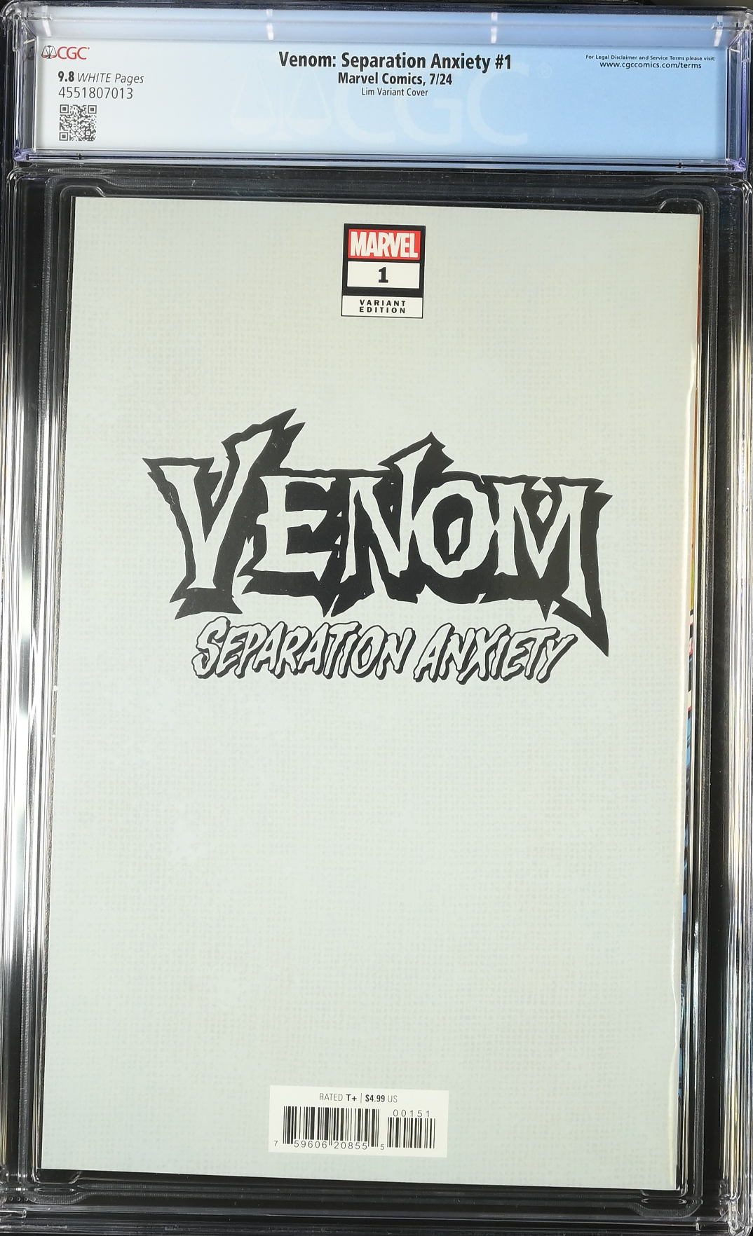 Venom: Separation Anxiety #1 Lim Foil Variant CGC 9.8