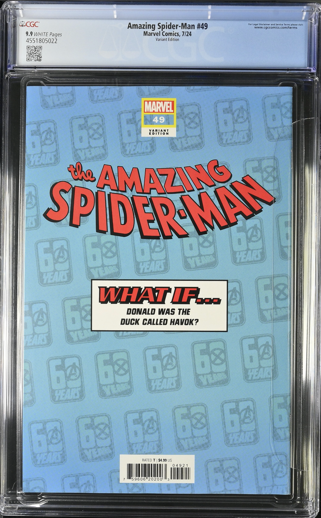 Amazing Spider-Man #49 Disney What if? Variant CGC 9.9