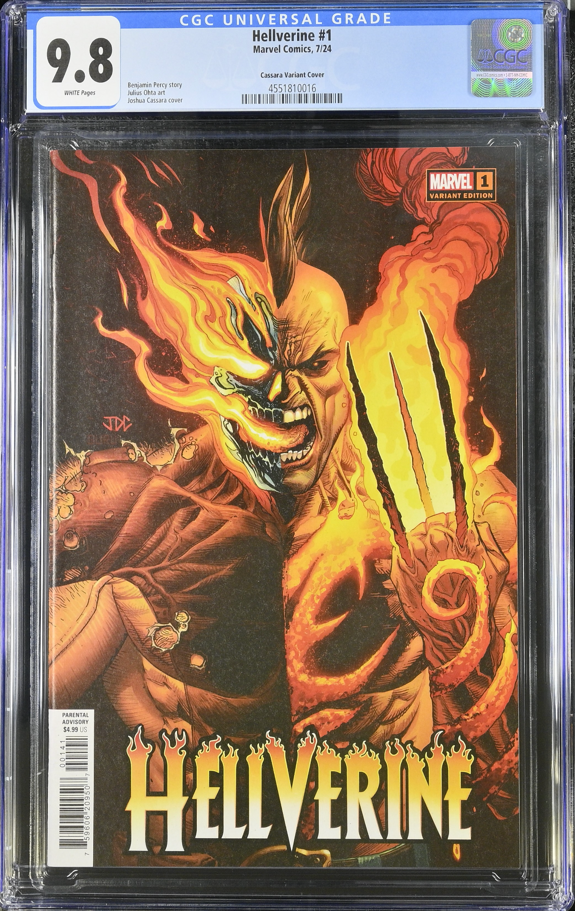 Hellverine #1 Cassara Spoiler Variant CGC 9.8