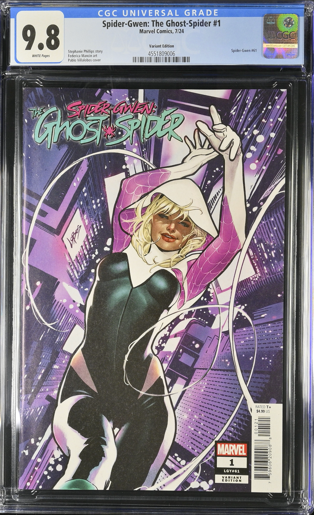 Spider-Gwen: The Ghost Spider #1 Villalobos Variant CGC 9.8