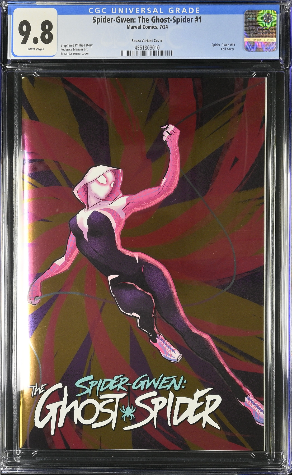 Spider-Gwen: The Ghost Spider #1 Souza Foil Variant CGC 9.8