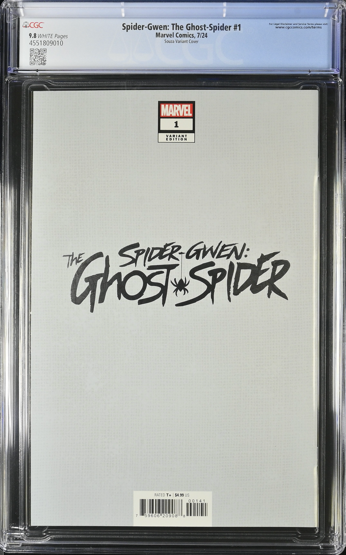 Spider-Gwen: The Ghost Spider #1 Souza Foil Variant CGC 9.8