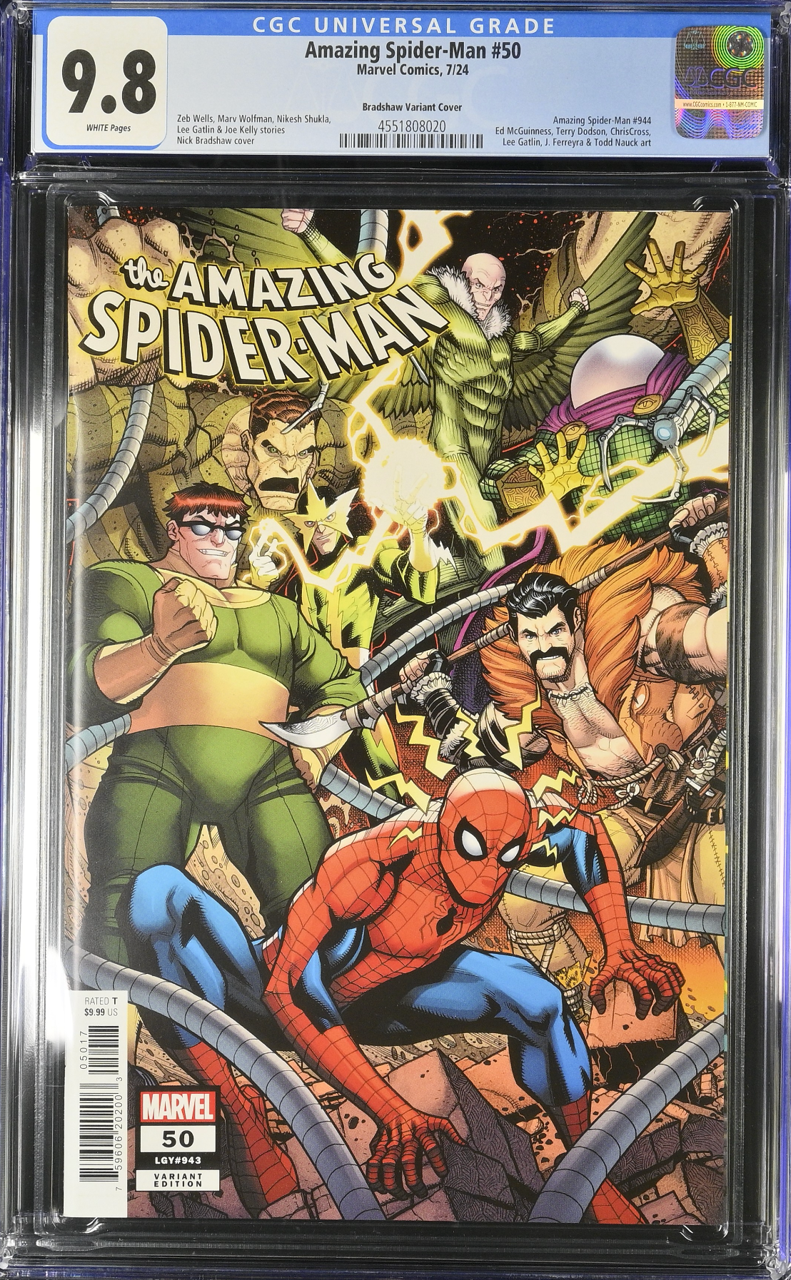 Amazing Spider-Man #50 Bradshaw 1:25 Retailer Incentive Variant CGC 9.8