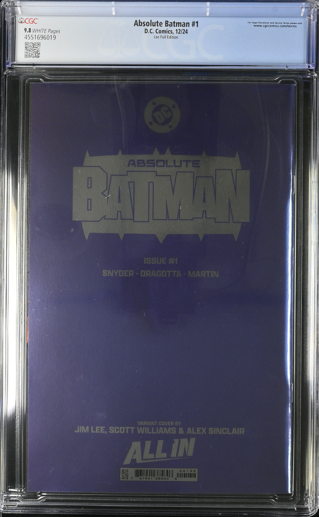 Absolute Batman #1 Lee Foil Variant CGC 9.8