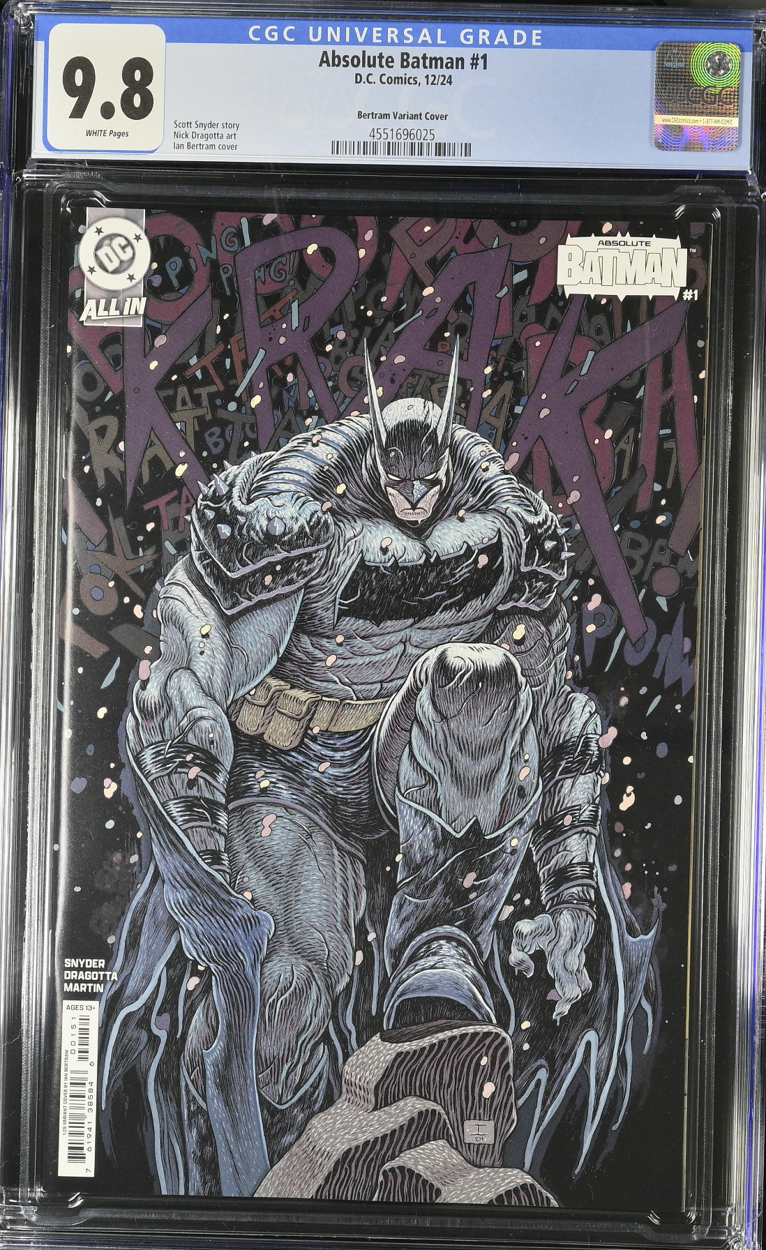 Absolute Batman #1 Bertram 1:25 Retailer Incentive Variant CGC 9.8