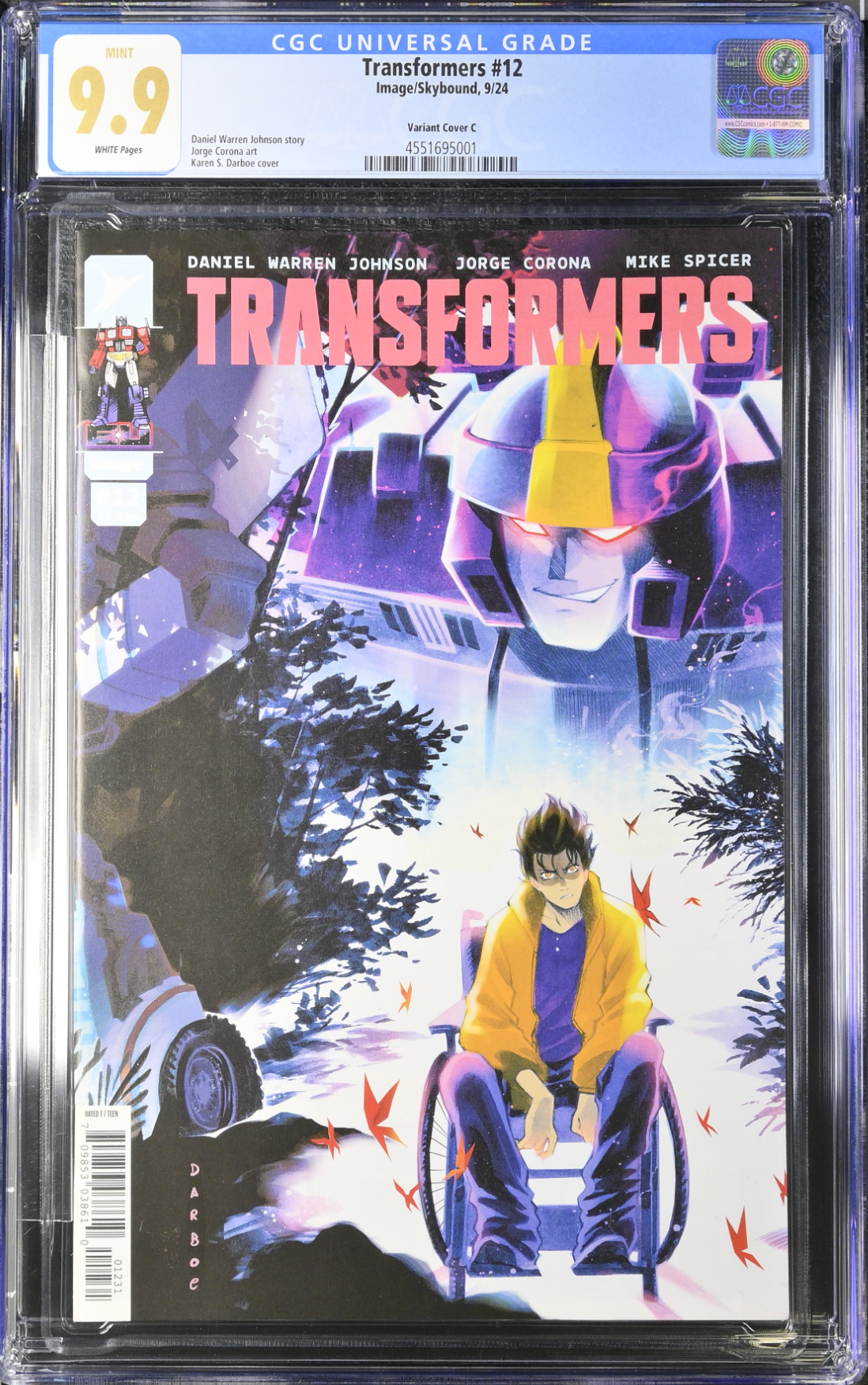 Transformers #12 Darboe 1:10 Retailer Incentive Variant CGC 9.9