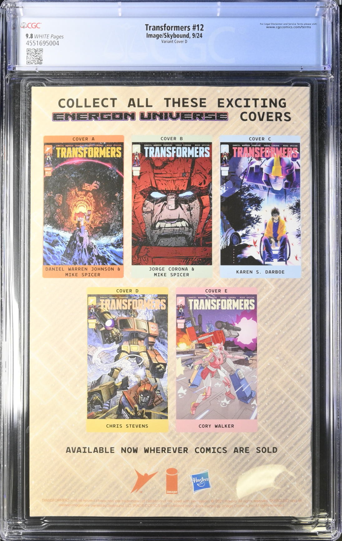 Transformers #12 Stevens Variant 1:25 Retailer Incentive Variant CGC 9.8