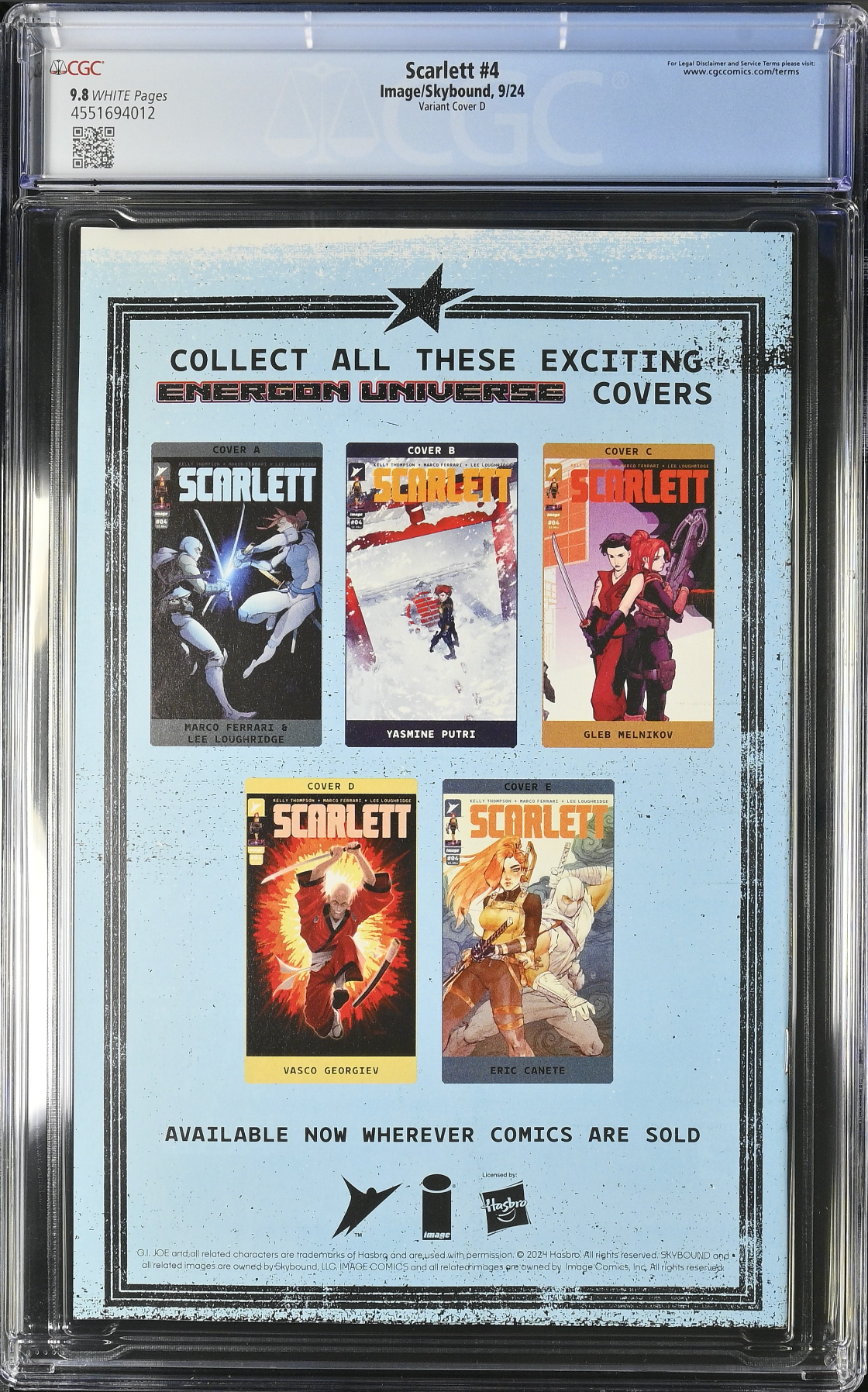 Scarlett #4 Georgiev 1:25 Retailer Incentive Variant CGC 9.8