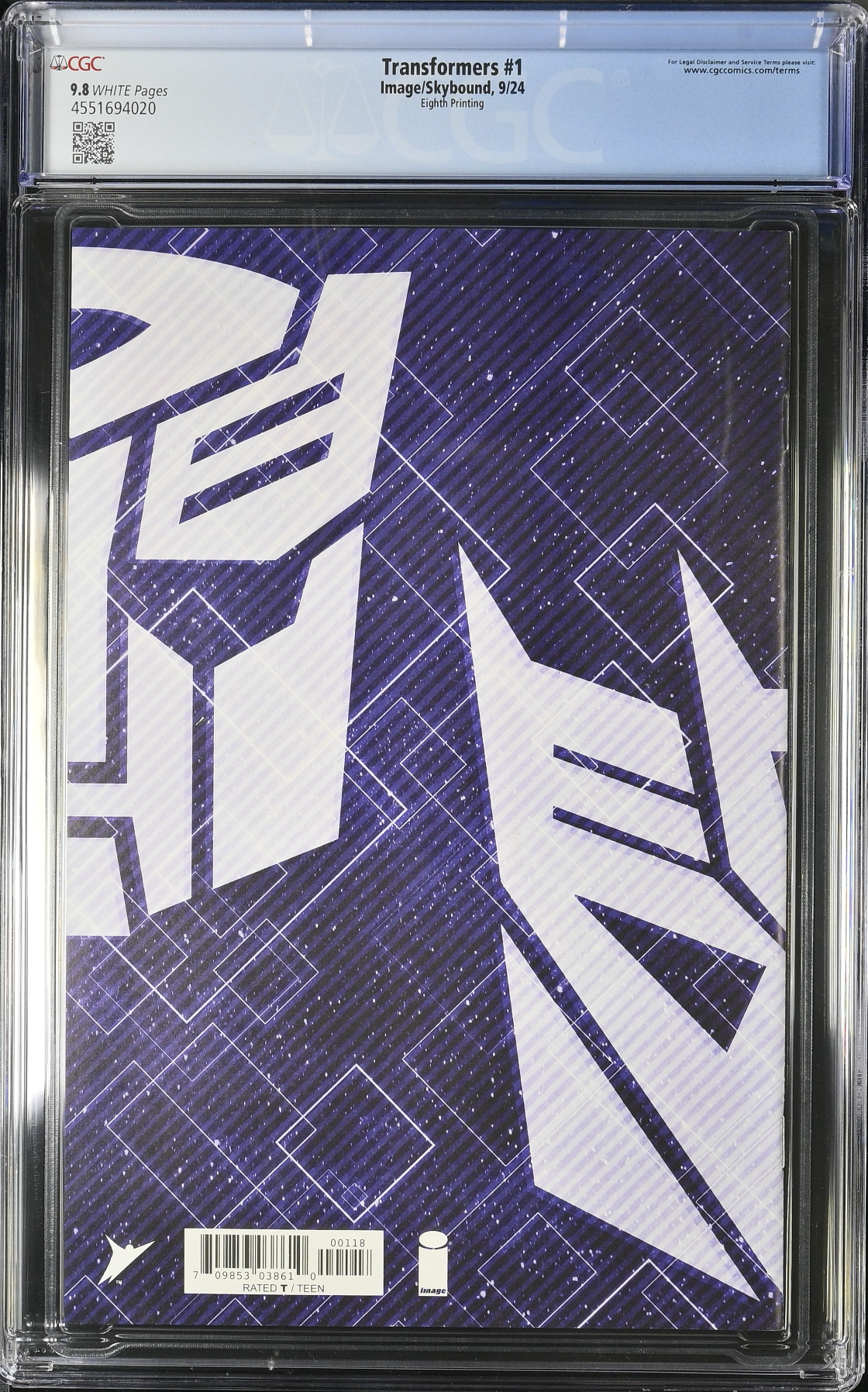 Transformers #1 Eighth Printing CGC 9.8