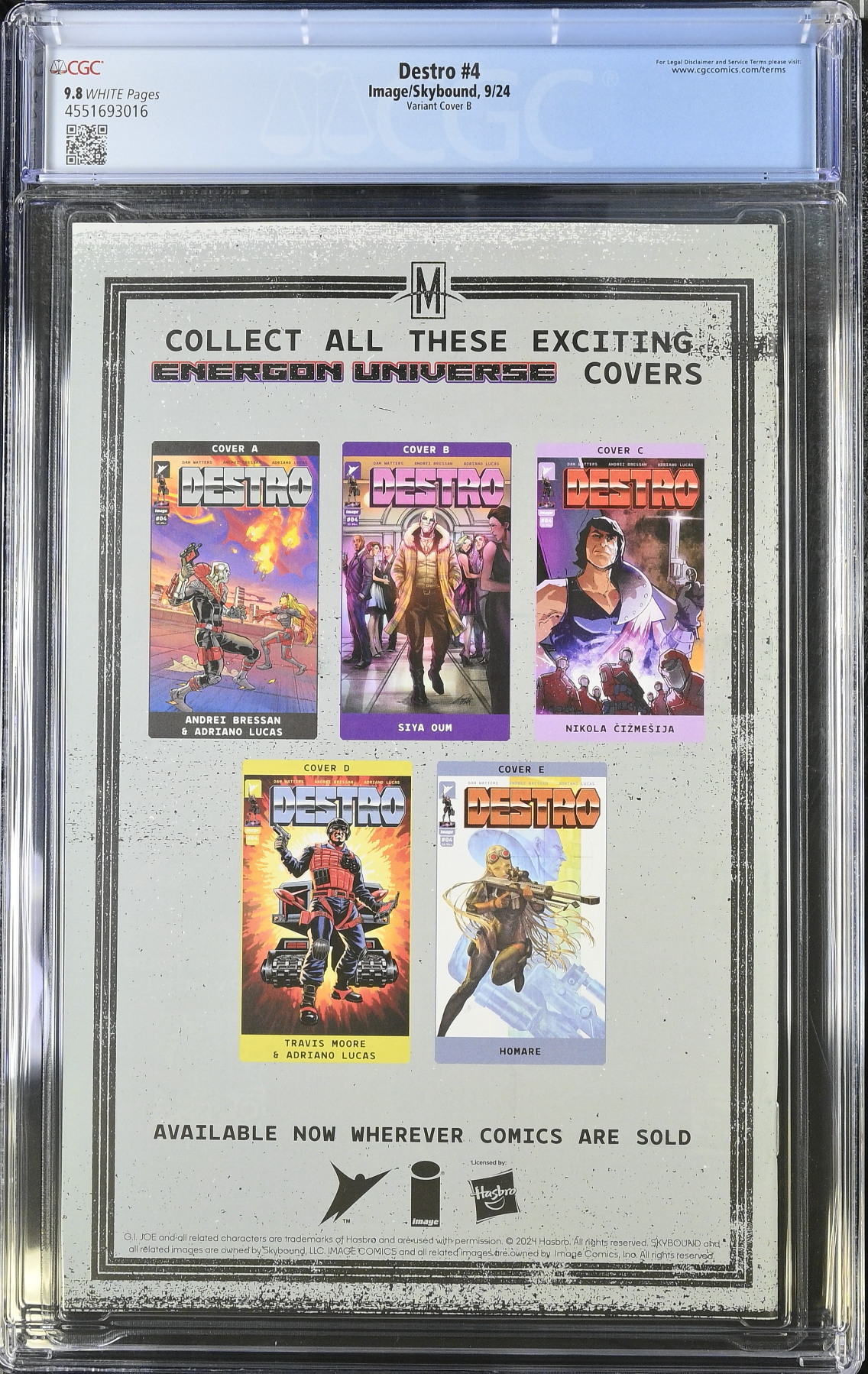 Destro #4 Oum Variant CGC 9.8