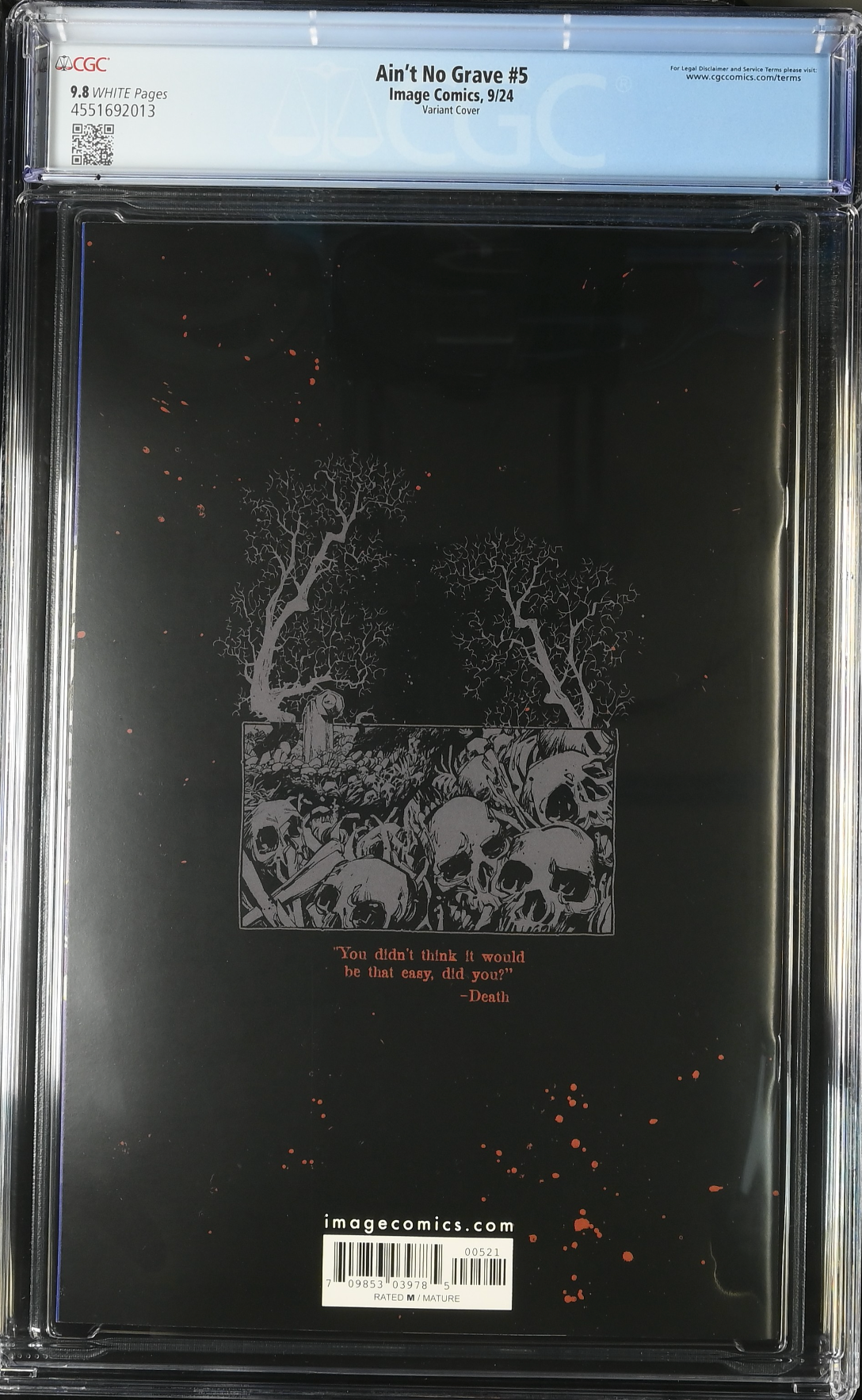 Ain't No Grave #5 Young 1:25 Retailer Incentive Variant CGC 9.8