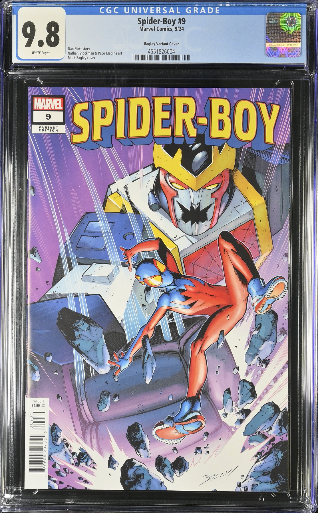 Spider-Boy #9 Bagley Variant CGC 9.8