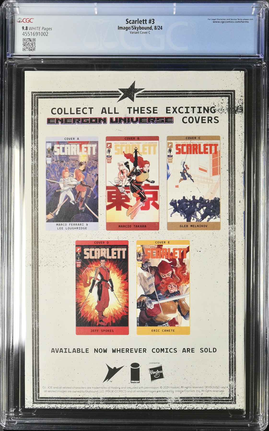 Scarlett #3 Melnikov 1:10 Retailer Incentive Variant CGC 9.8