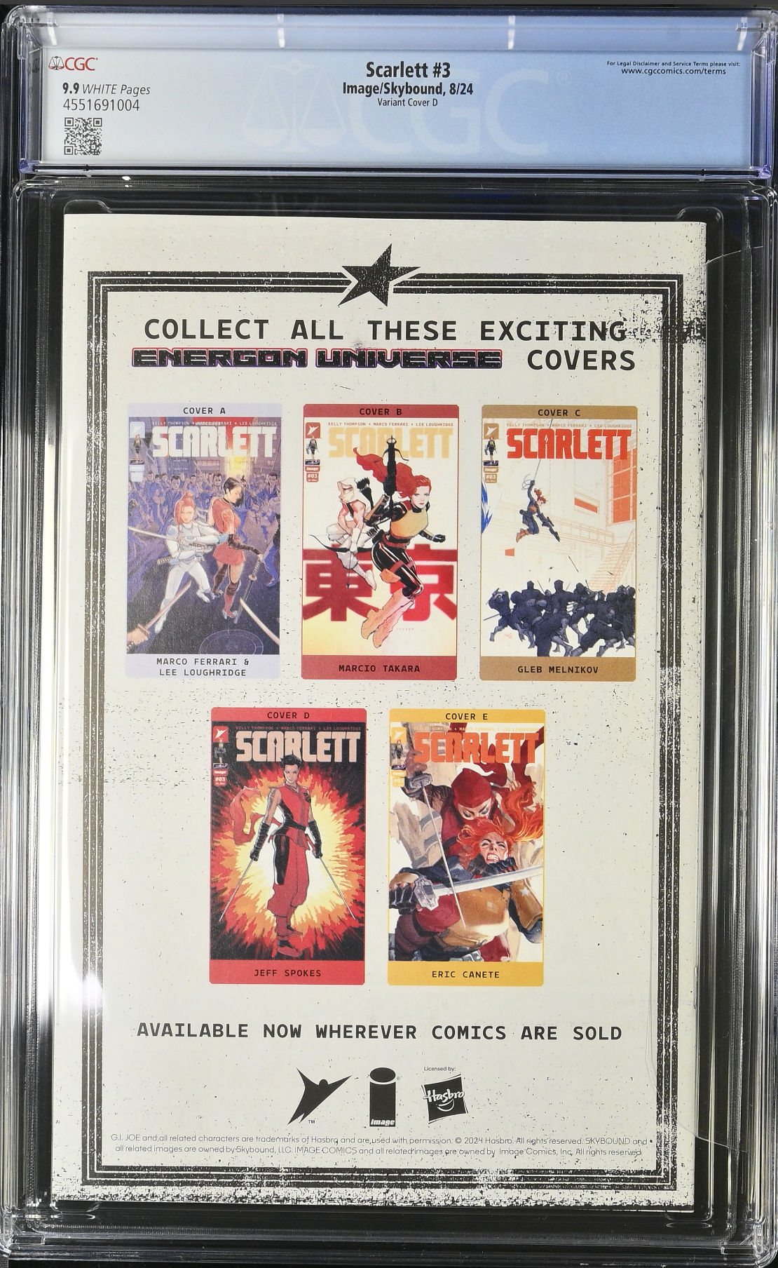 Scarlett #3 Spokes 1:25 Retailer Incentive Variant CGC 9.9