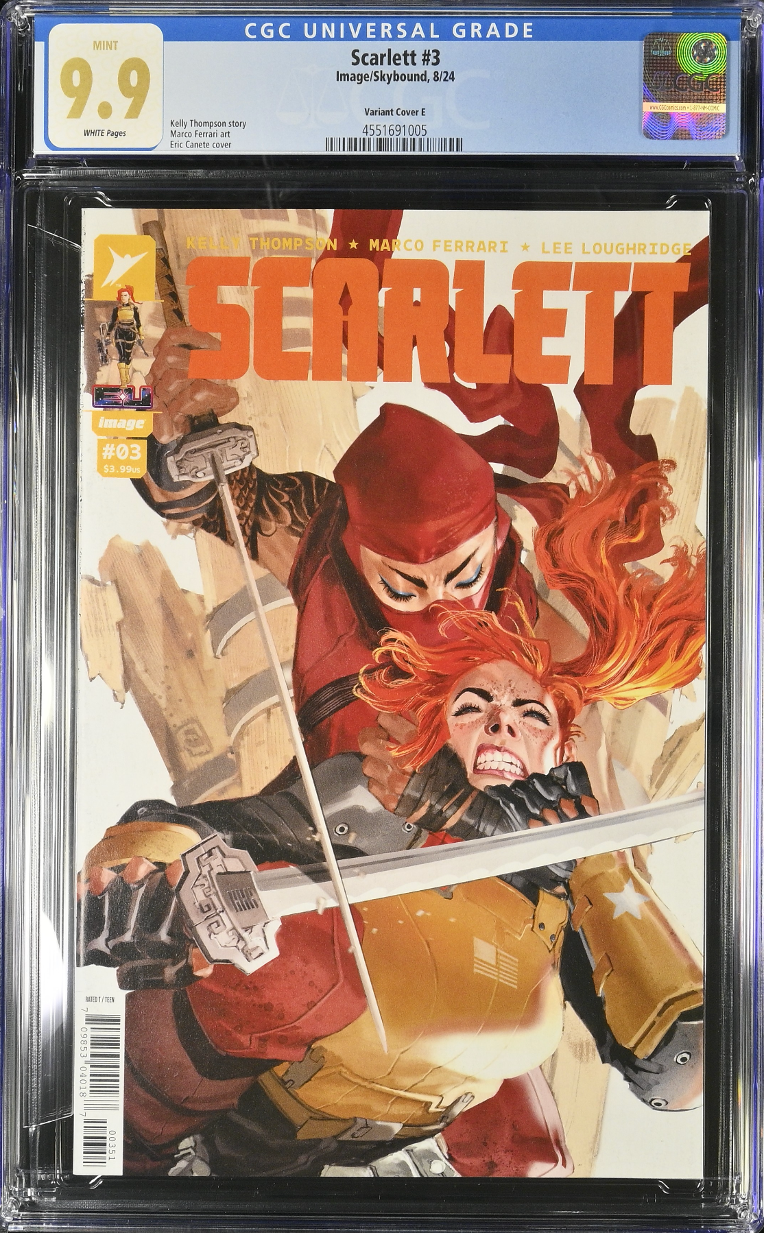 Scarlett #3 Canete 1:50 Retailer Incentive Variant CGC 9.9