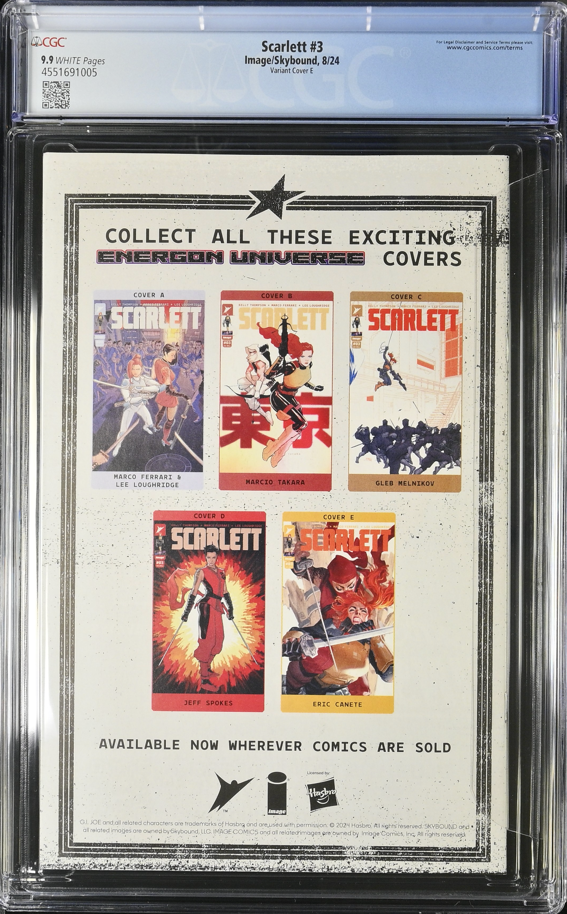 Scarlett #3 Canete 1:50 Retailer Incentive Variant CGC 9.9