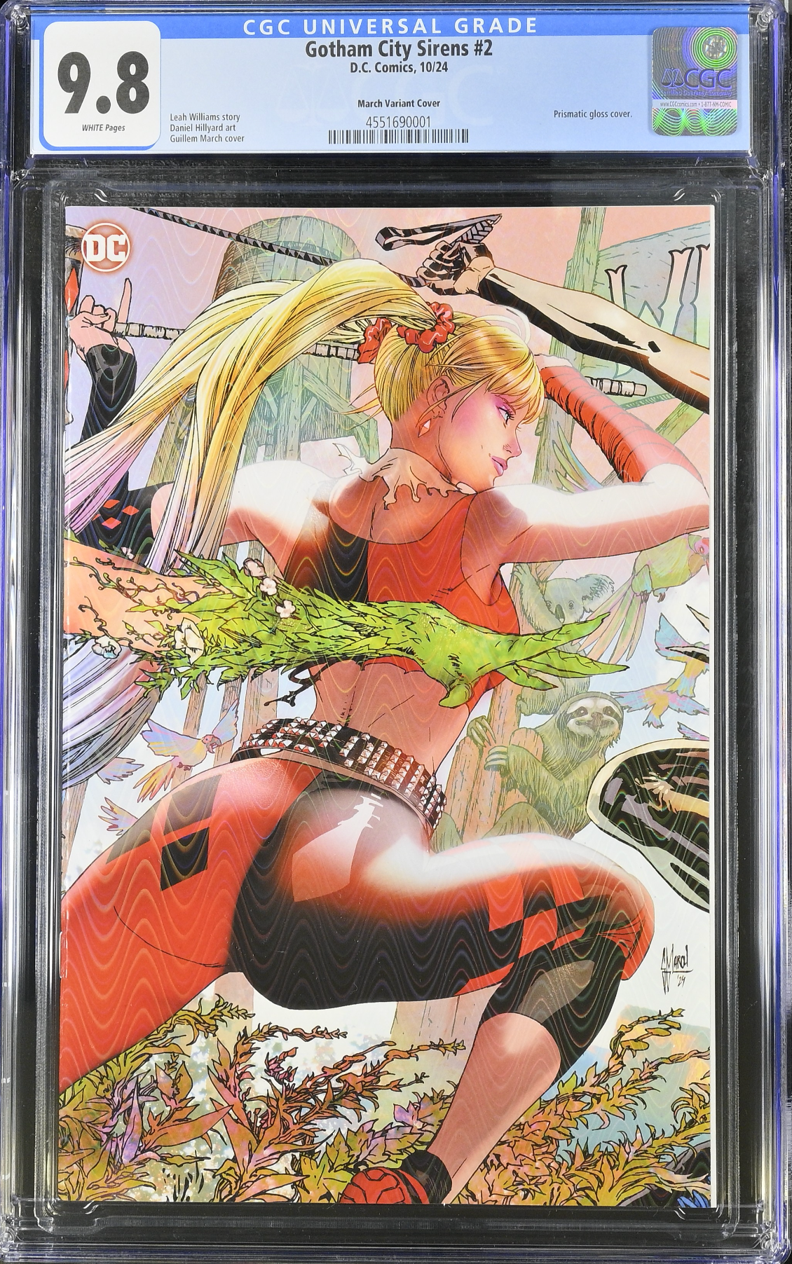 Gotham City Sirens #2 March Prismatic Gloss Connecting Variant CGC 9.8