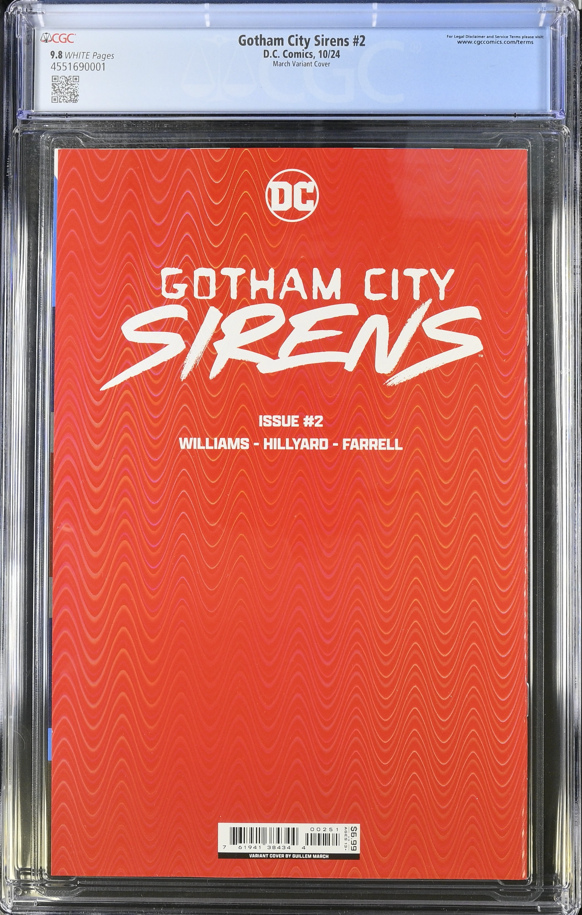 Gotham City Sirens #2 March Prismatic Gloss Connecting Variant CGC 9.8