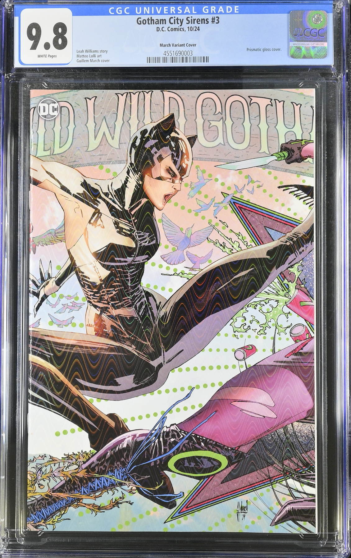 Gotham City Sirens #3 March Prismatic Gloss Connecting Variant CGC 9.8